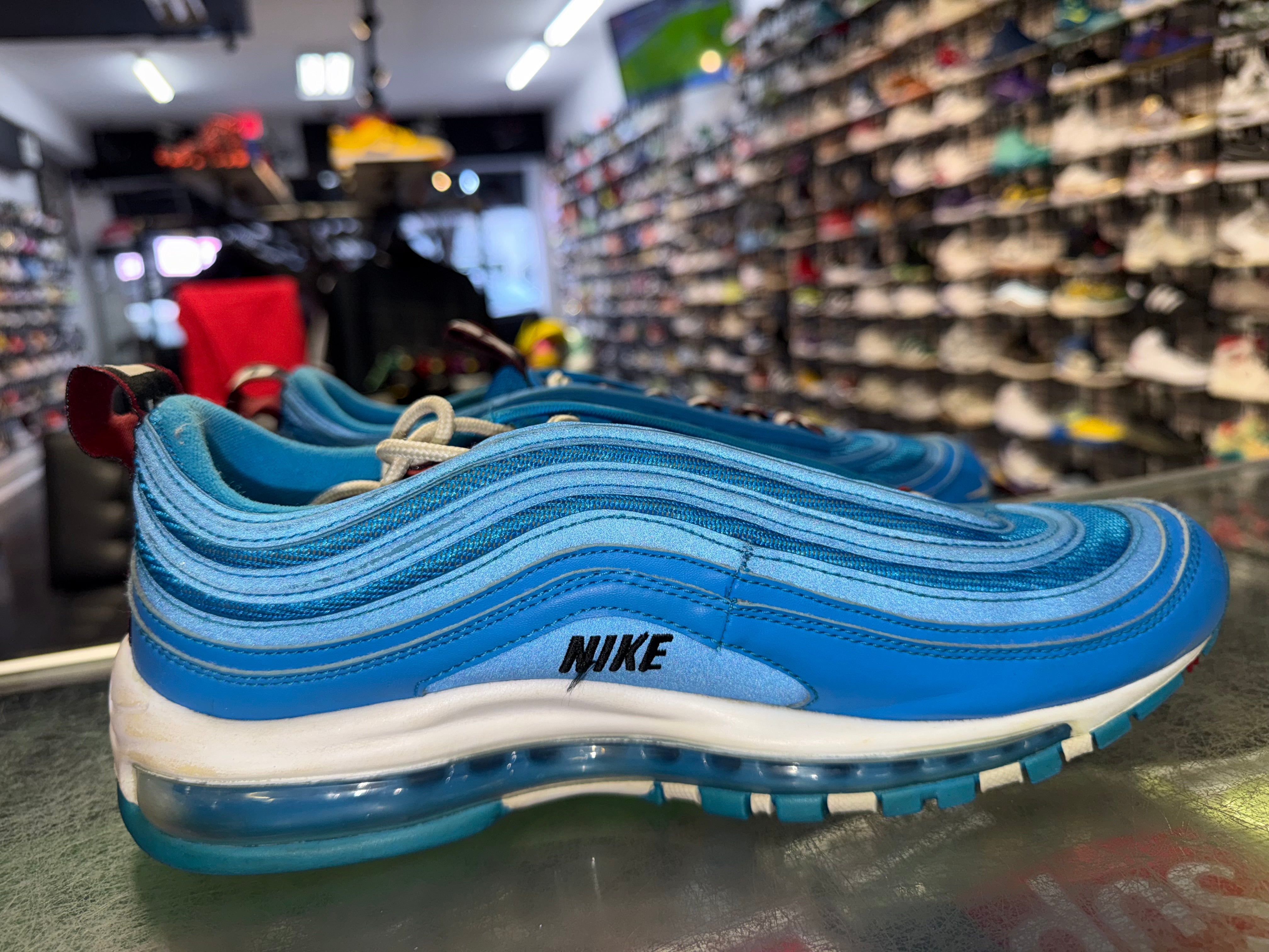 Size 9.5 Air Max 97 “Overbranding”