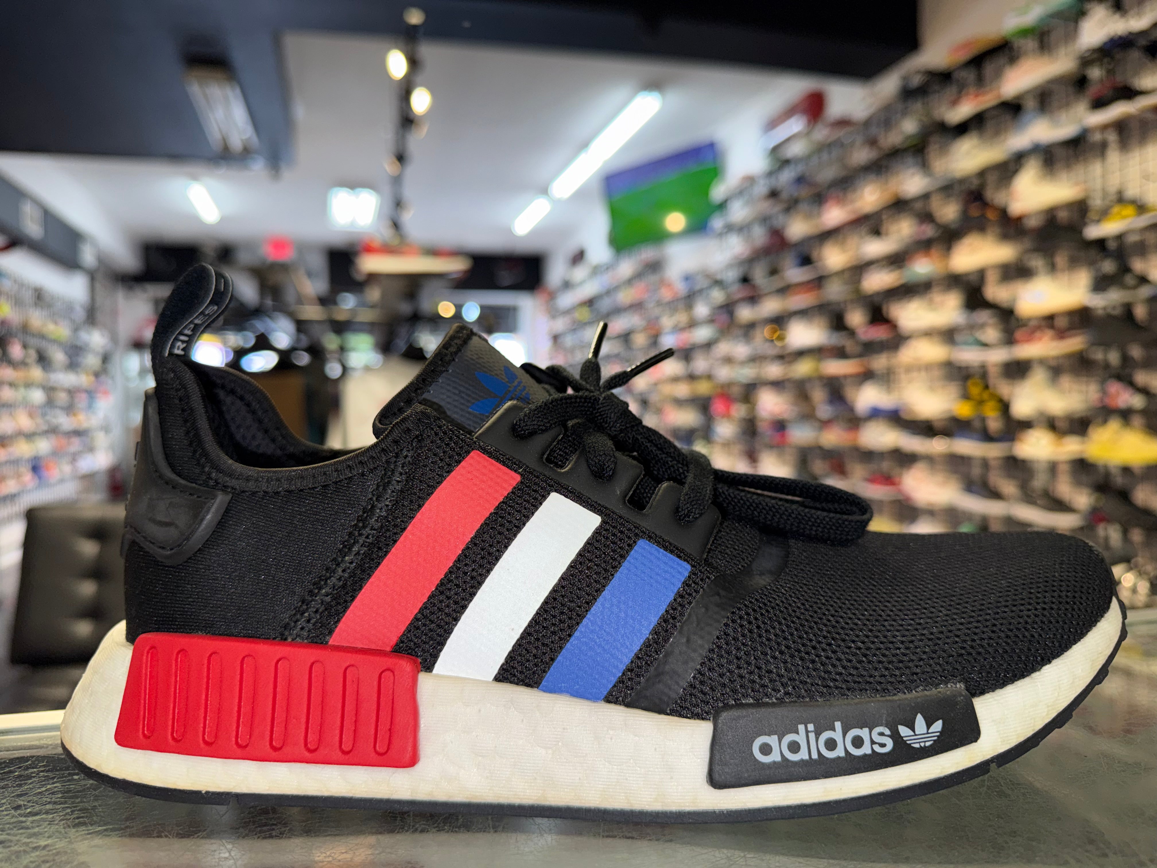 Size 9.5 Adidas NMD R1 "Black Tri Color" Brand New