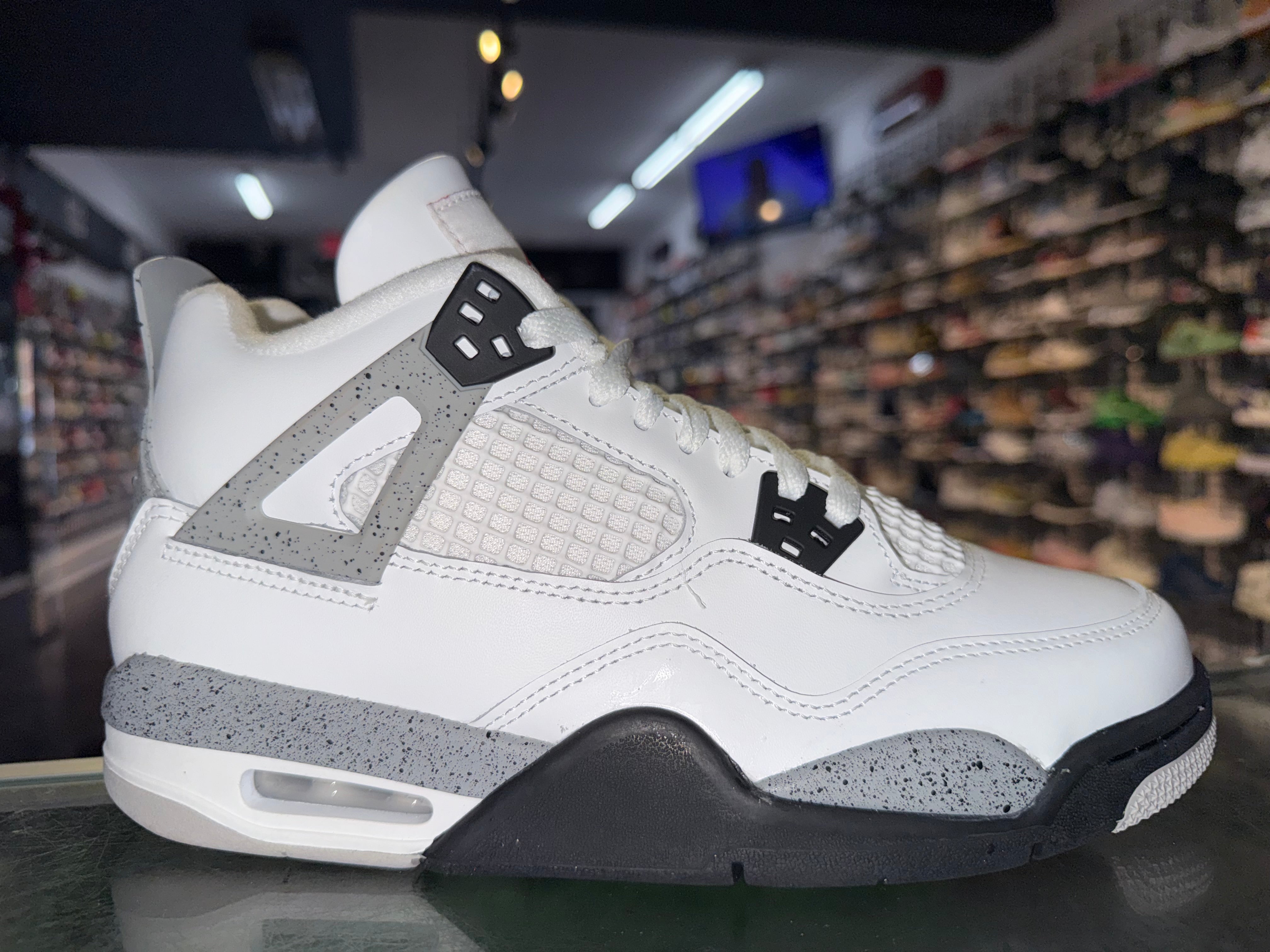 Size 7y Air Jordan 4 "White Cement"