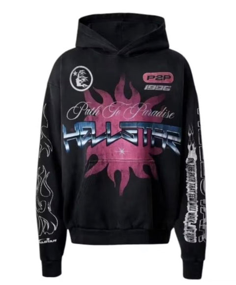 Size M (Fits L) Hellstar Racer Hoodie “Black”