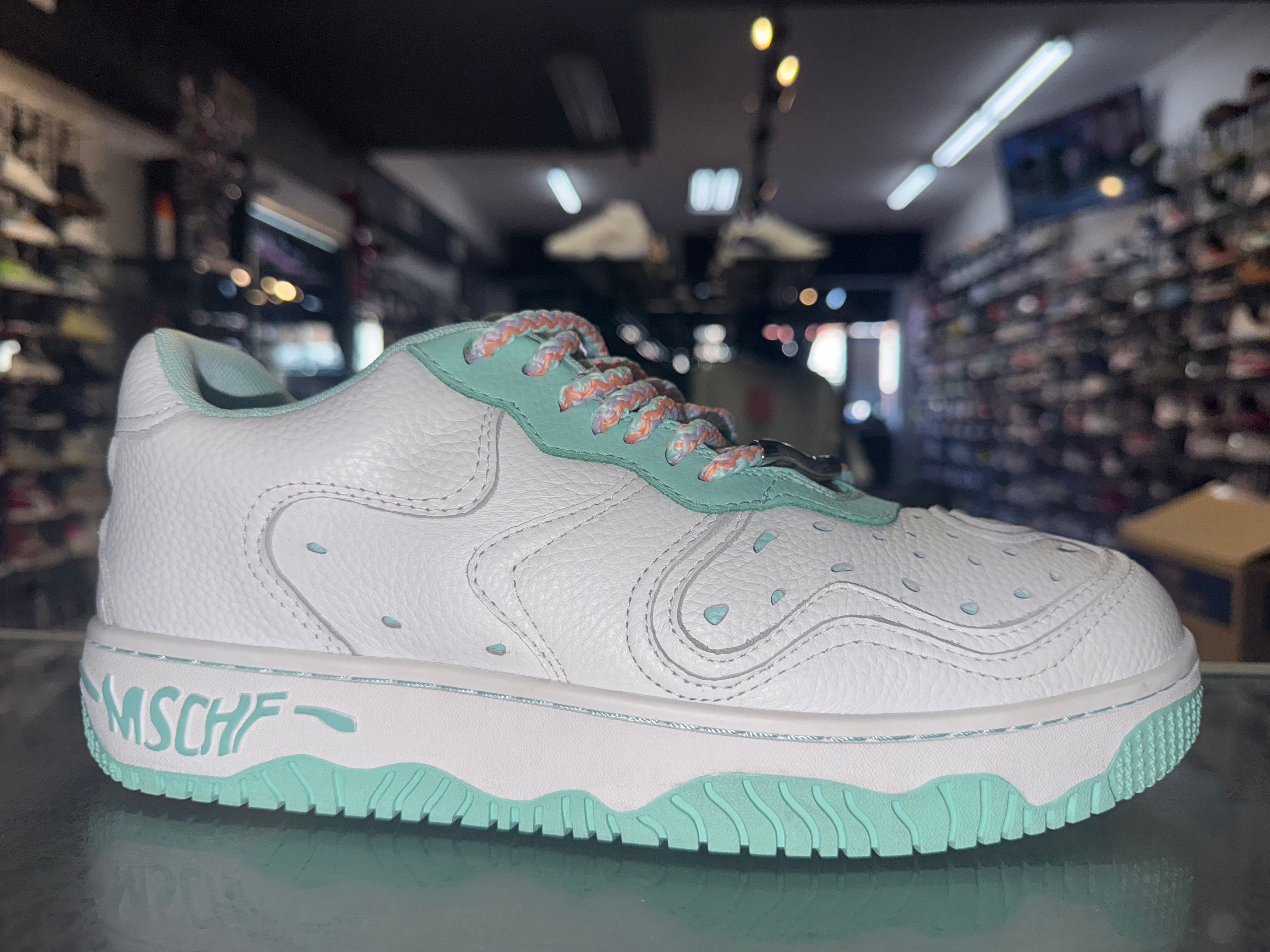 Size 9 MSCHF Low "White Teal"