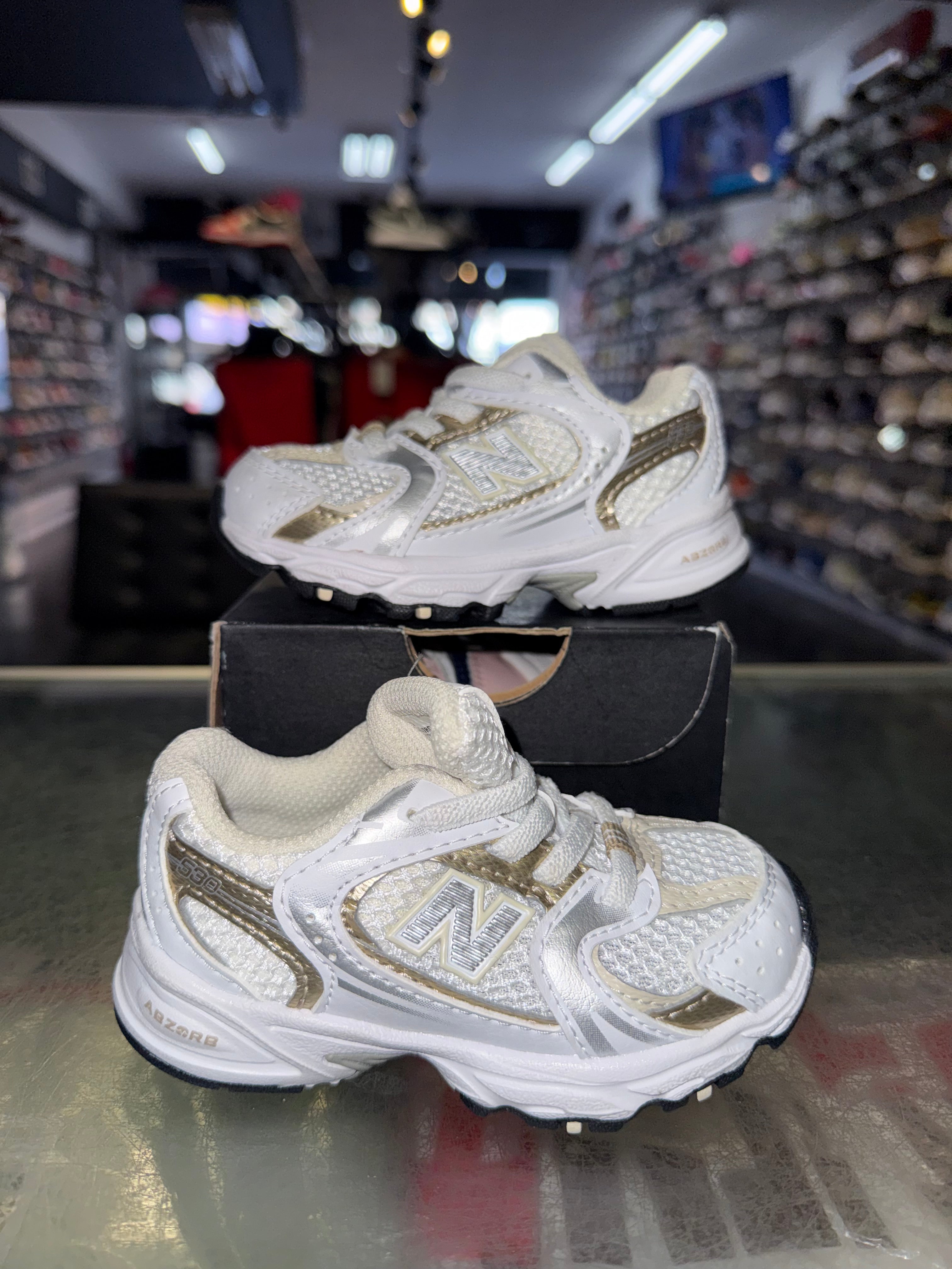 Size 5c New Balance 530 "White Gold" (TD)