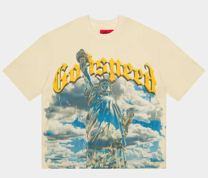 Size XS (Fits S) Godspeed Liberty Tee “Cream”