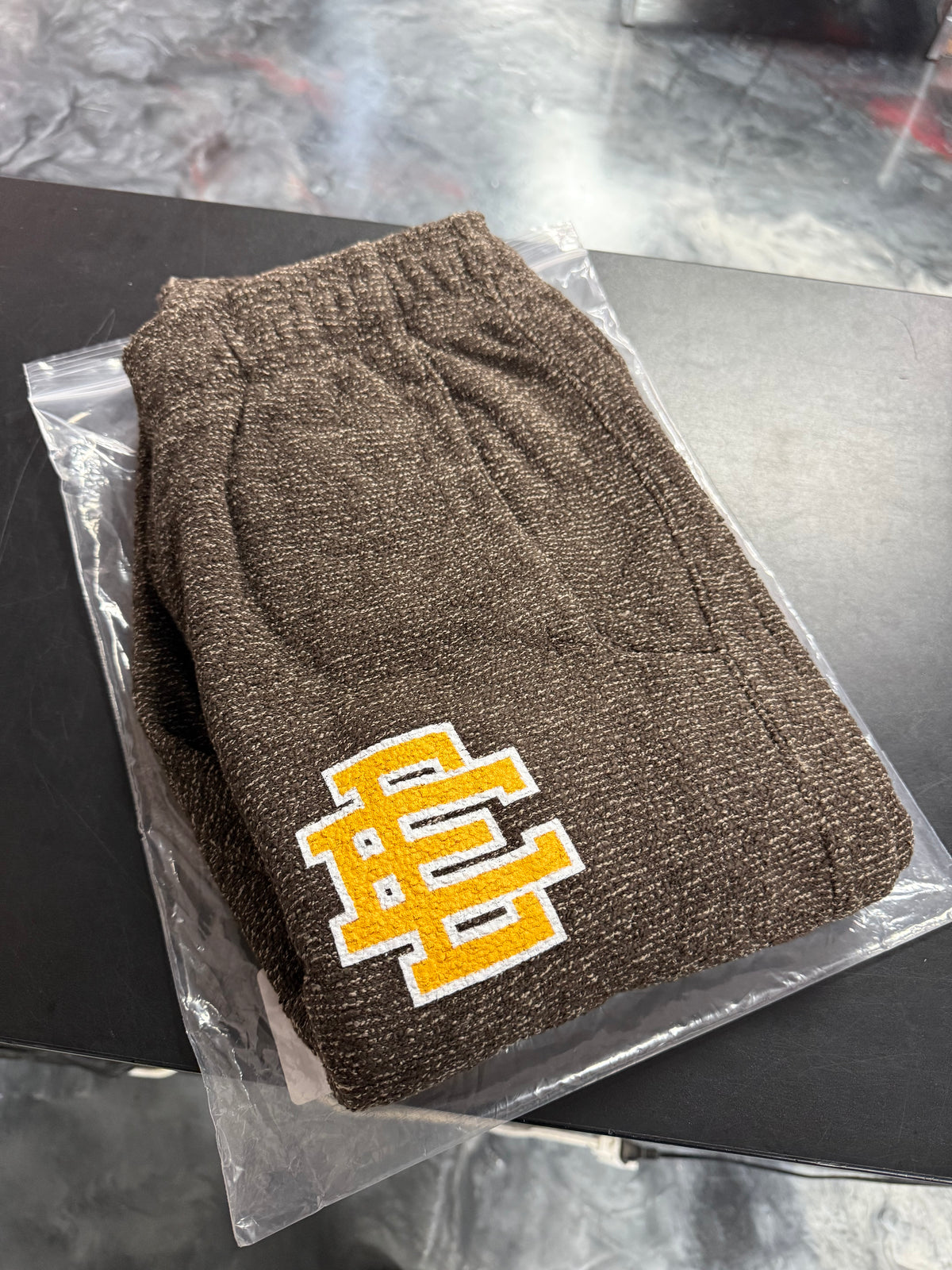 Size M Eric Emanuel EE Boucle Pants “Brown/Yellow” Brand New