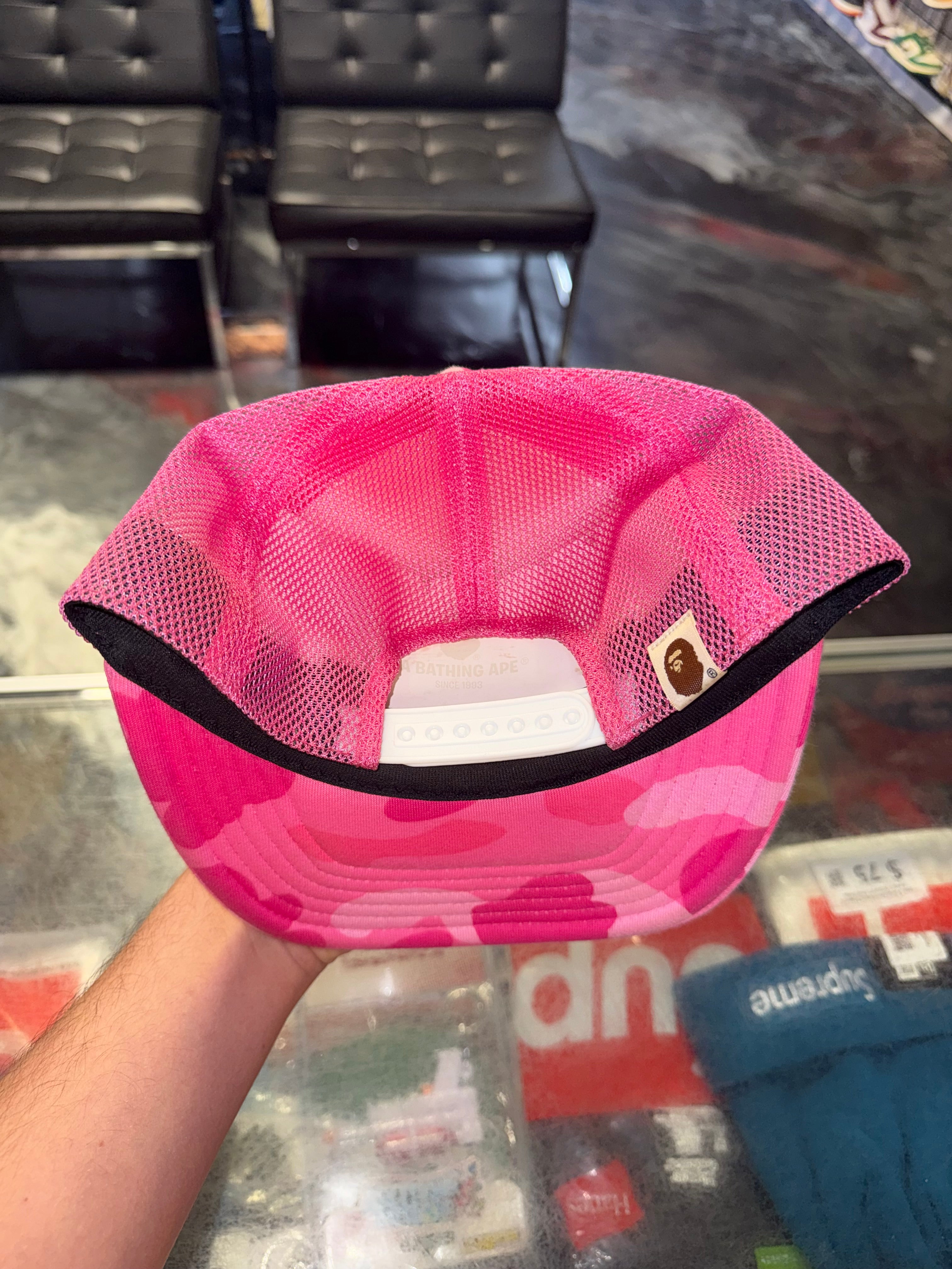 Size OS Bape x Stussy Trucker Hat “Pink Camo” – Direct Kicks