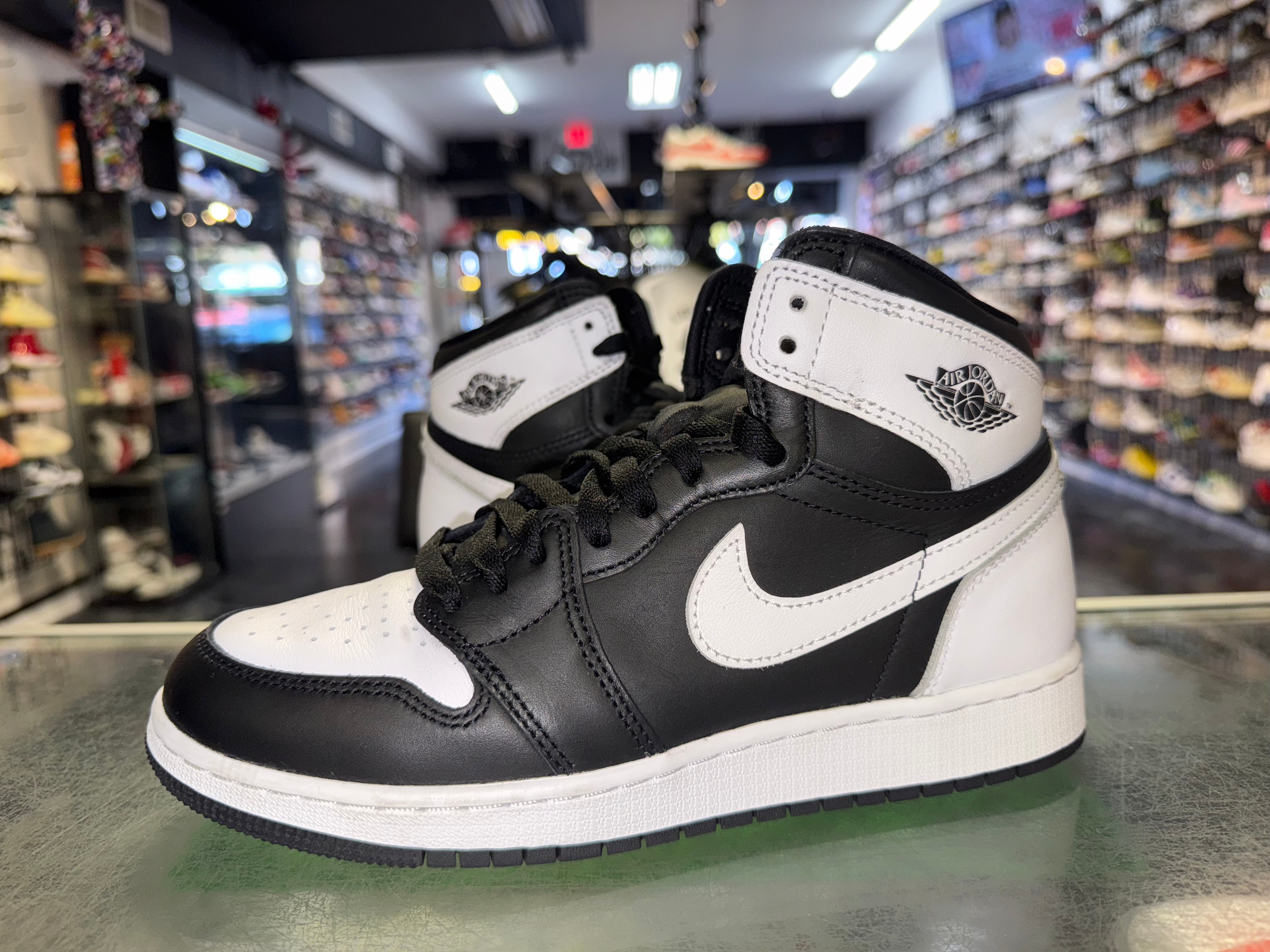 Size 7y Air Jordan 1 "Black White"