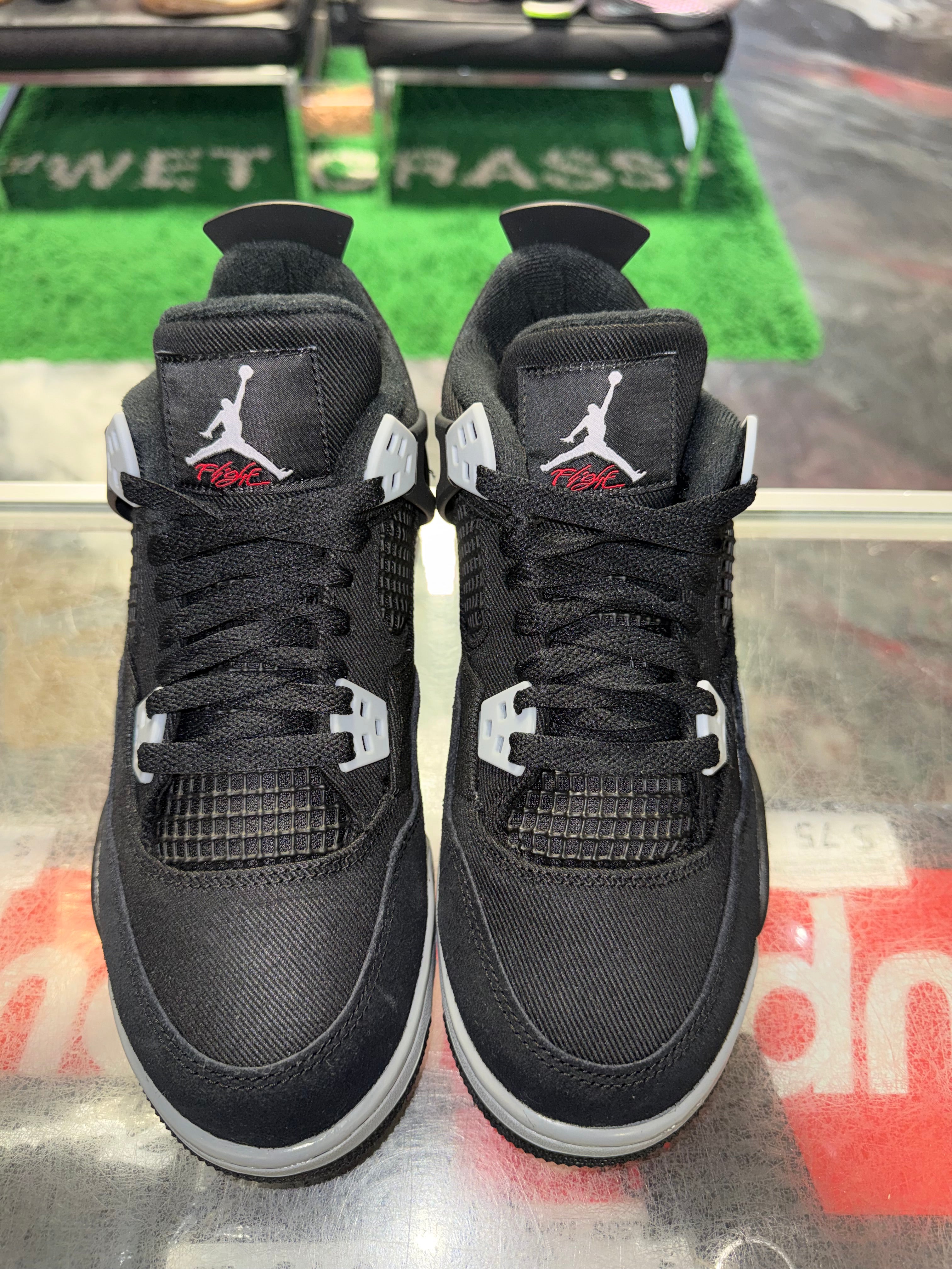 Size 7y Air Jordan 4 "Black Canvas" Brand New