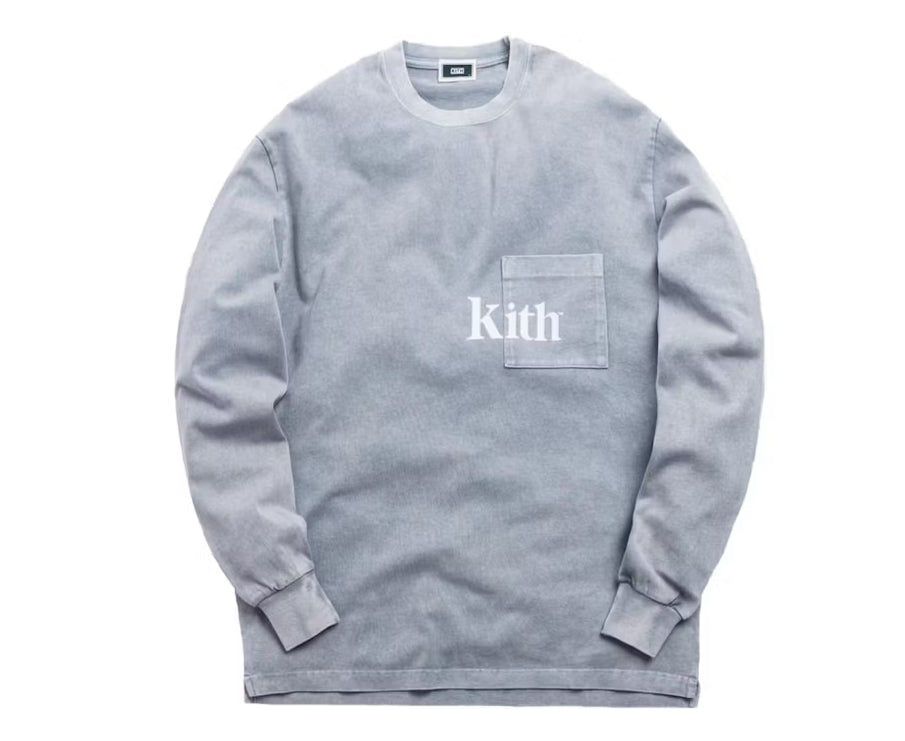 Size XL Kith Williams Pocket Long Sleeve “Light Indigo”