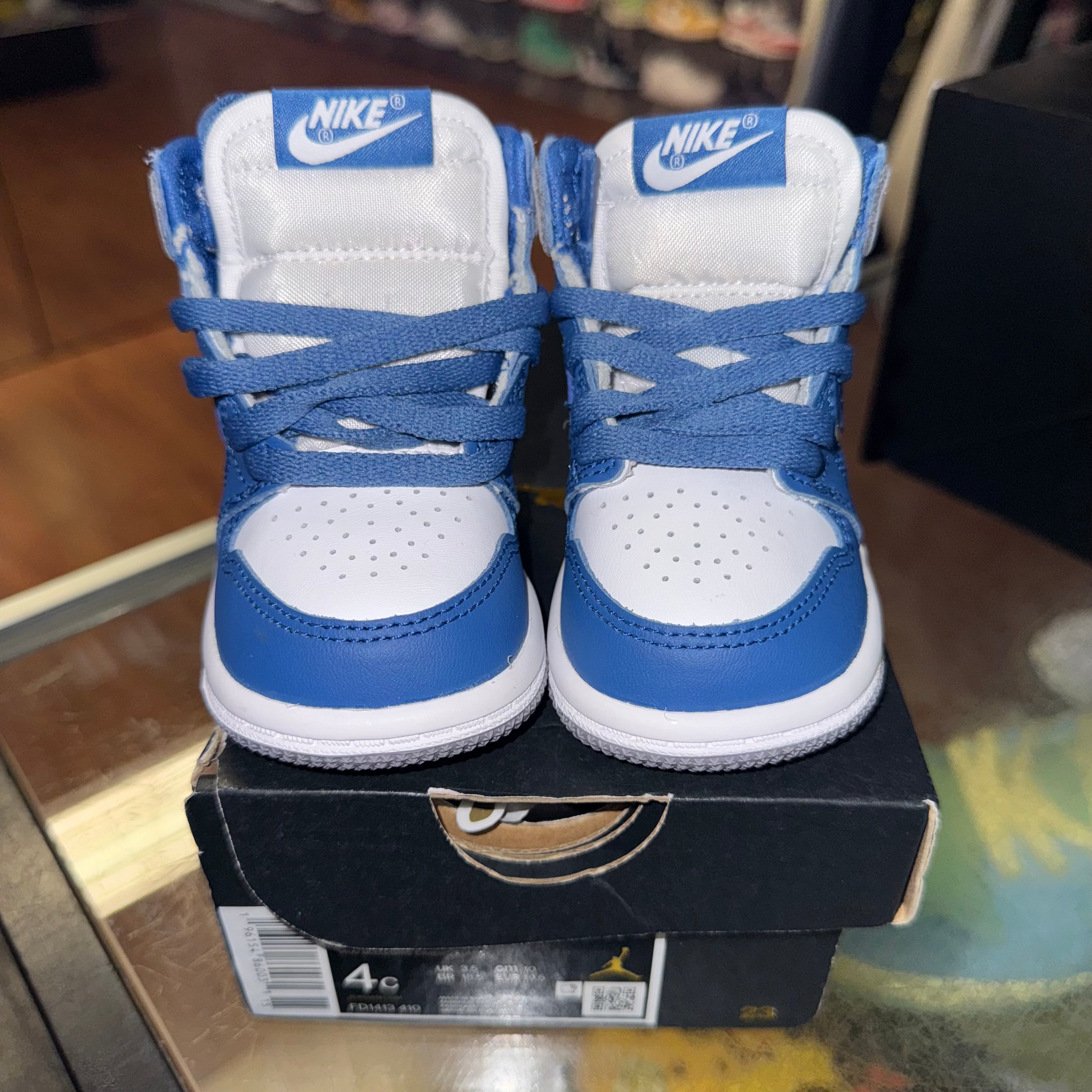 Size 4c Air Jordan 1 "True Blue" (TD) Brand New