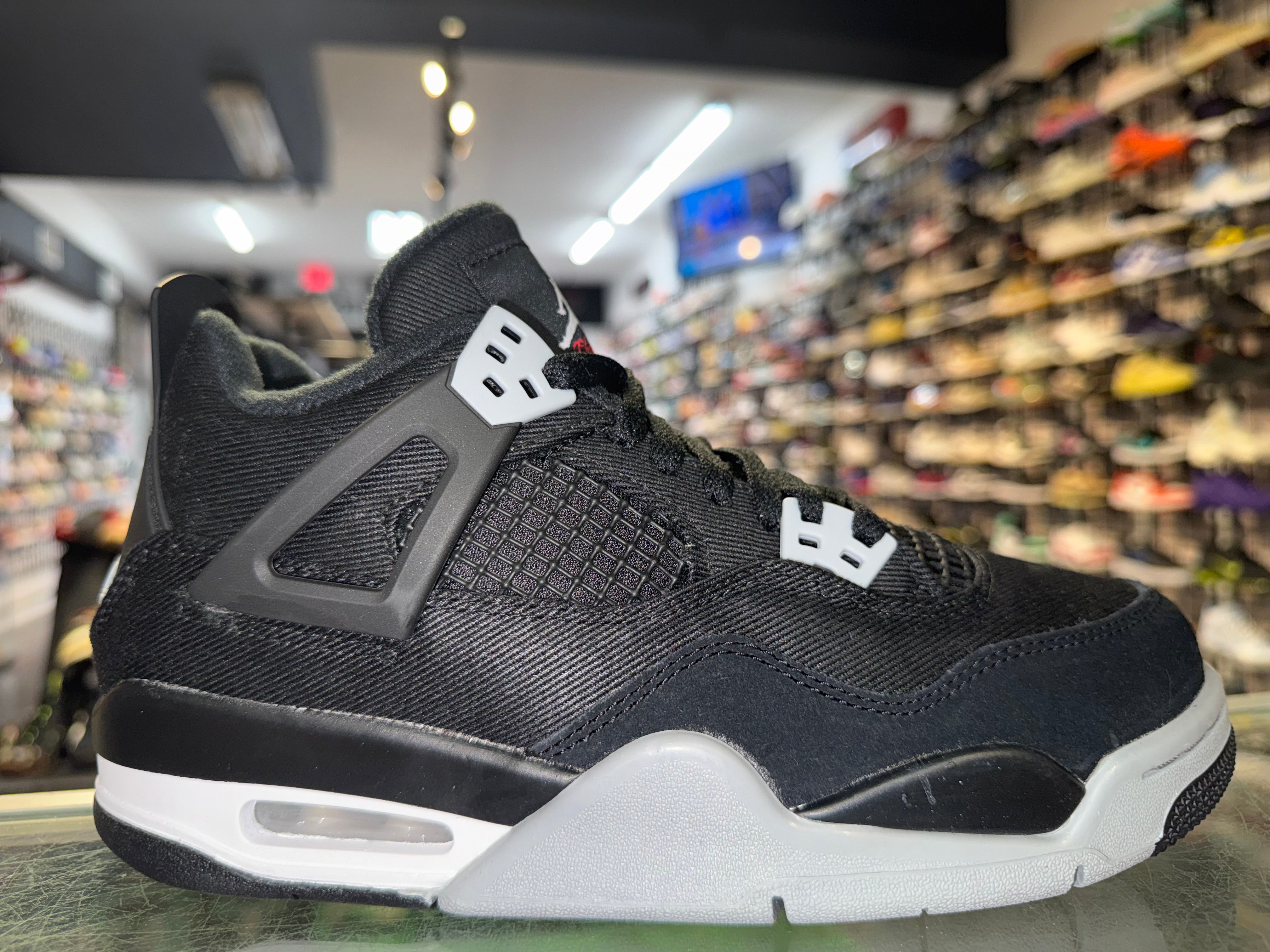 Size 7y Air Jordan 4 "Black Canvas" Brand New