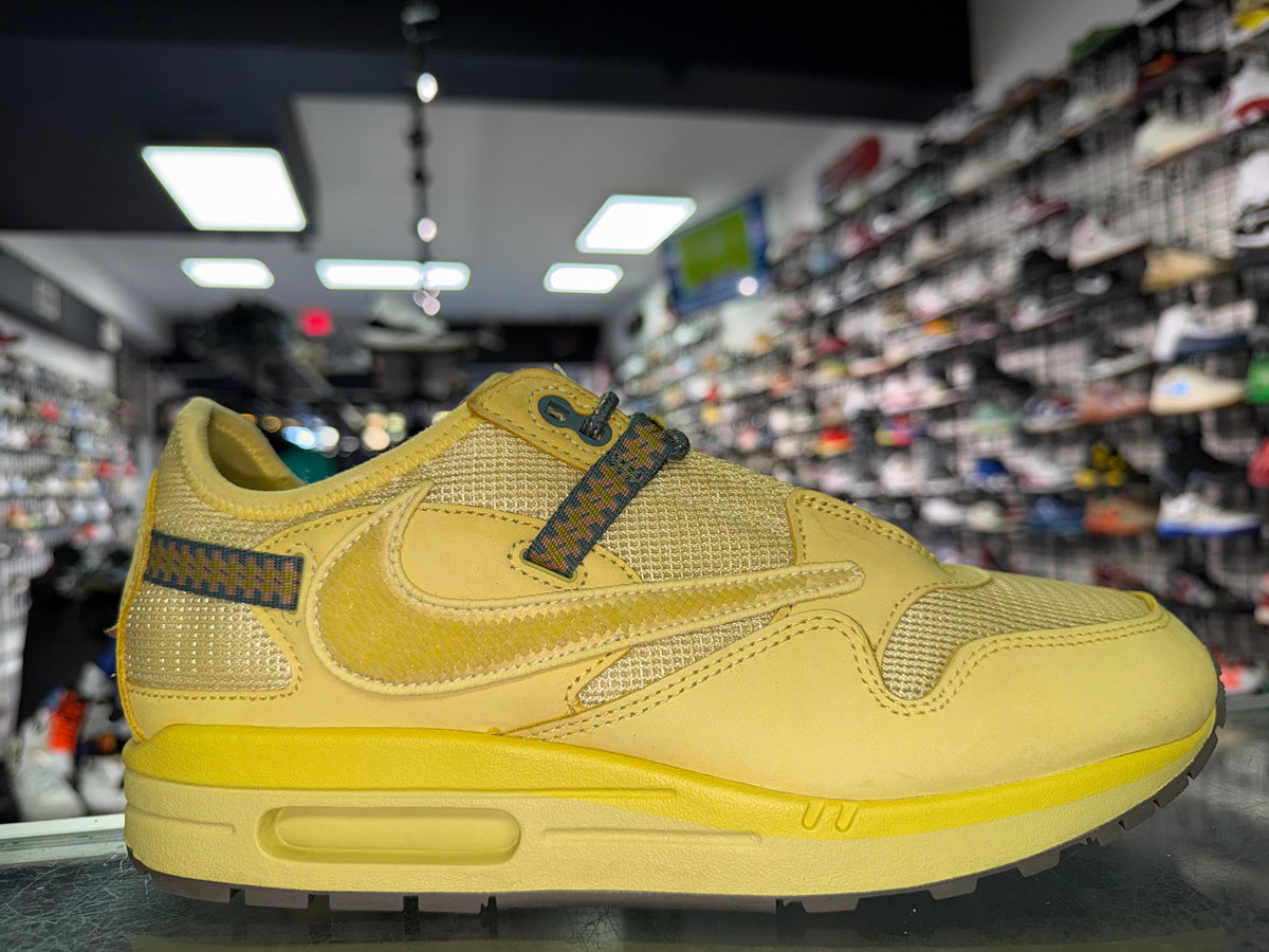 Nike Air Max 1 Travis Scott Cactus Jack Saturn Gold sneaker, pre-owned, size 10