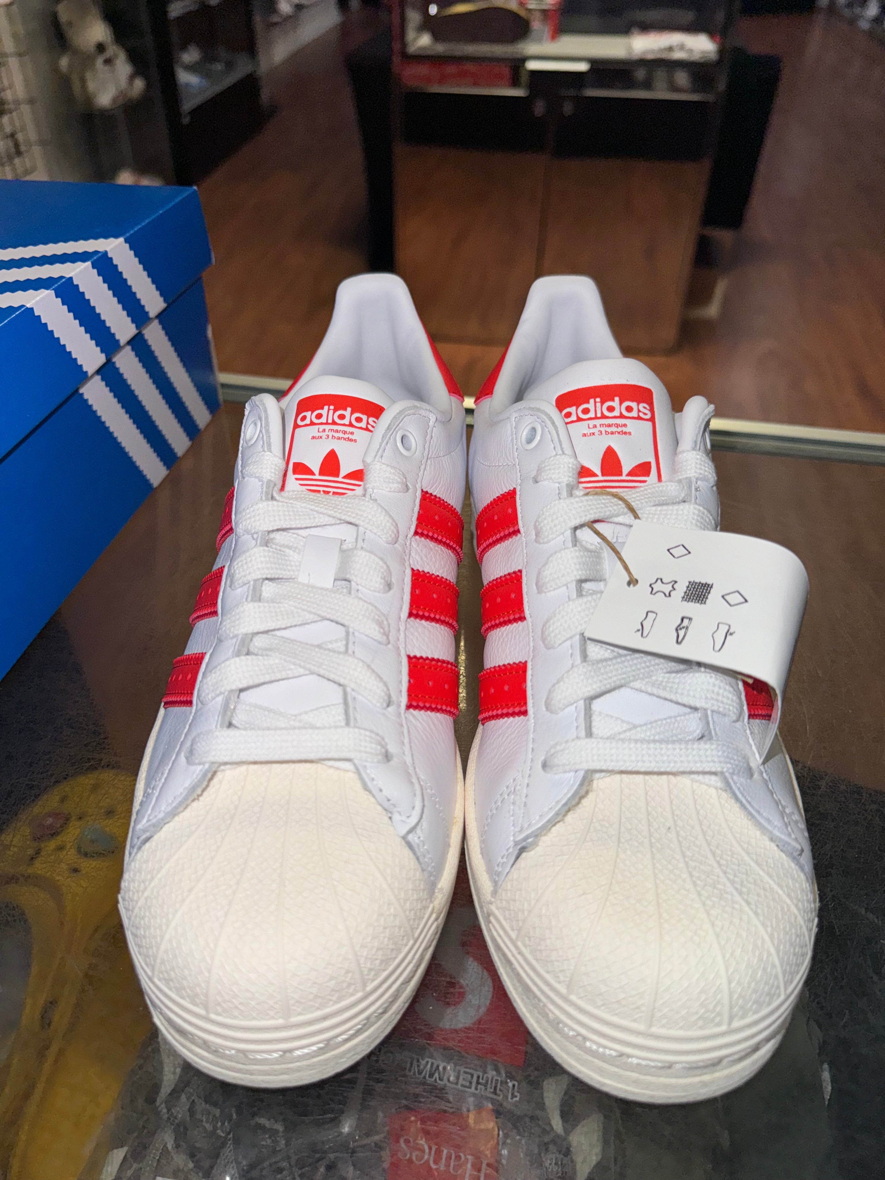 adidas superstar white and red