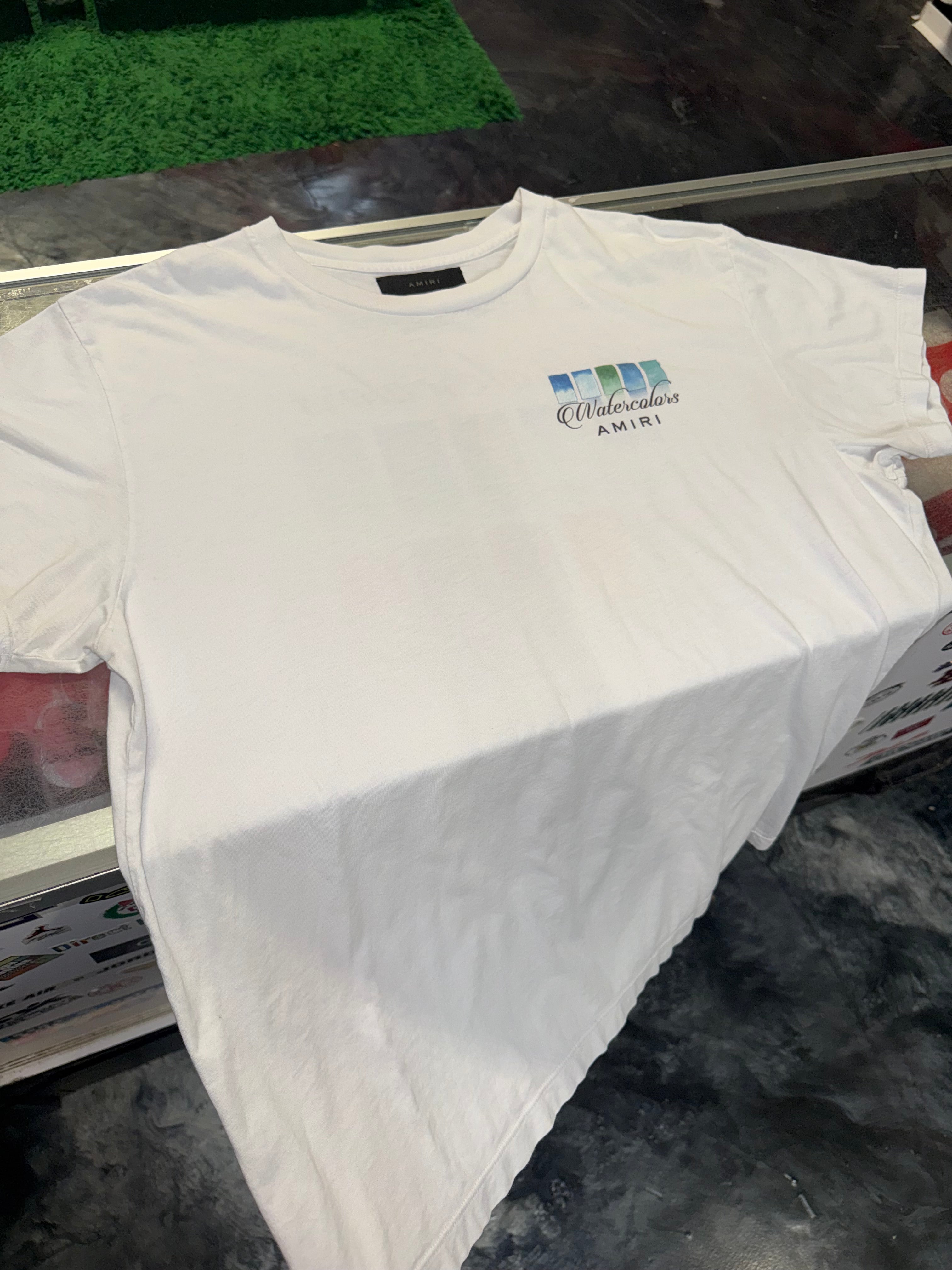 Size L Amiri Watercolors Tee “White”