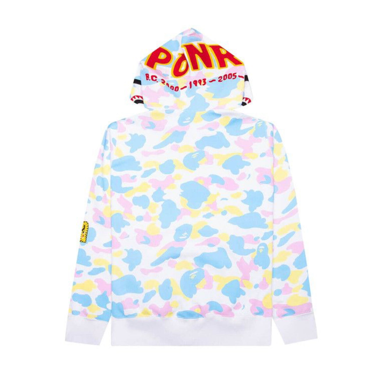 Size M Bape 2nd Shark Full Zip Hoodie “Multi Camo White”