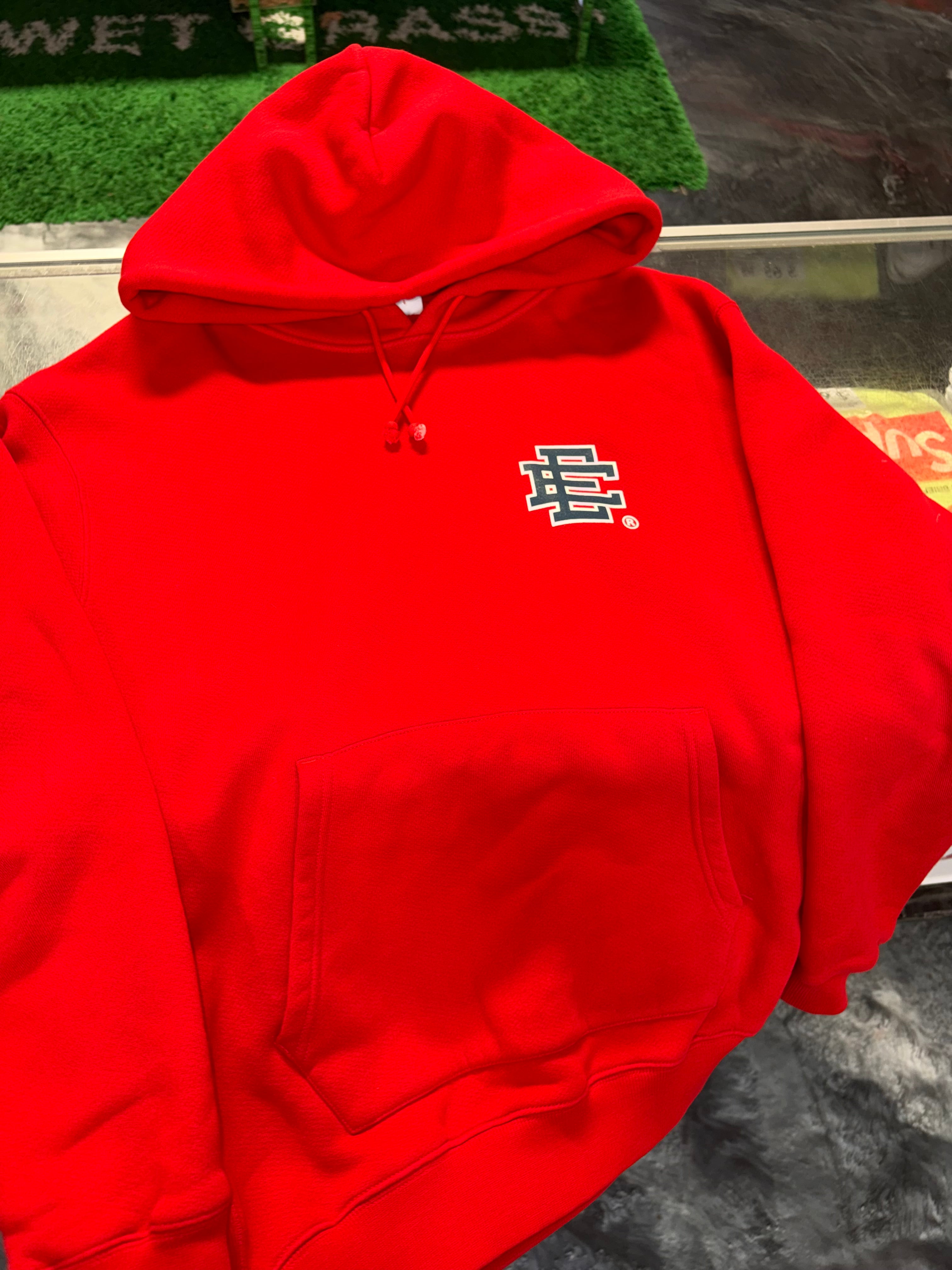 Size L Eric Emanuel EE Hoodie “Red/Navy” Worn 1x