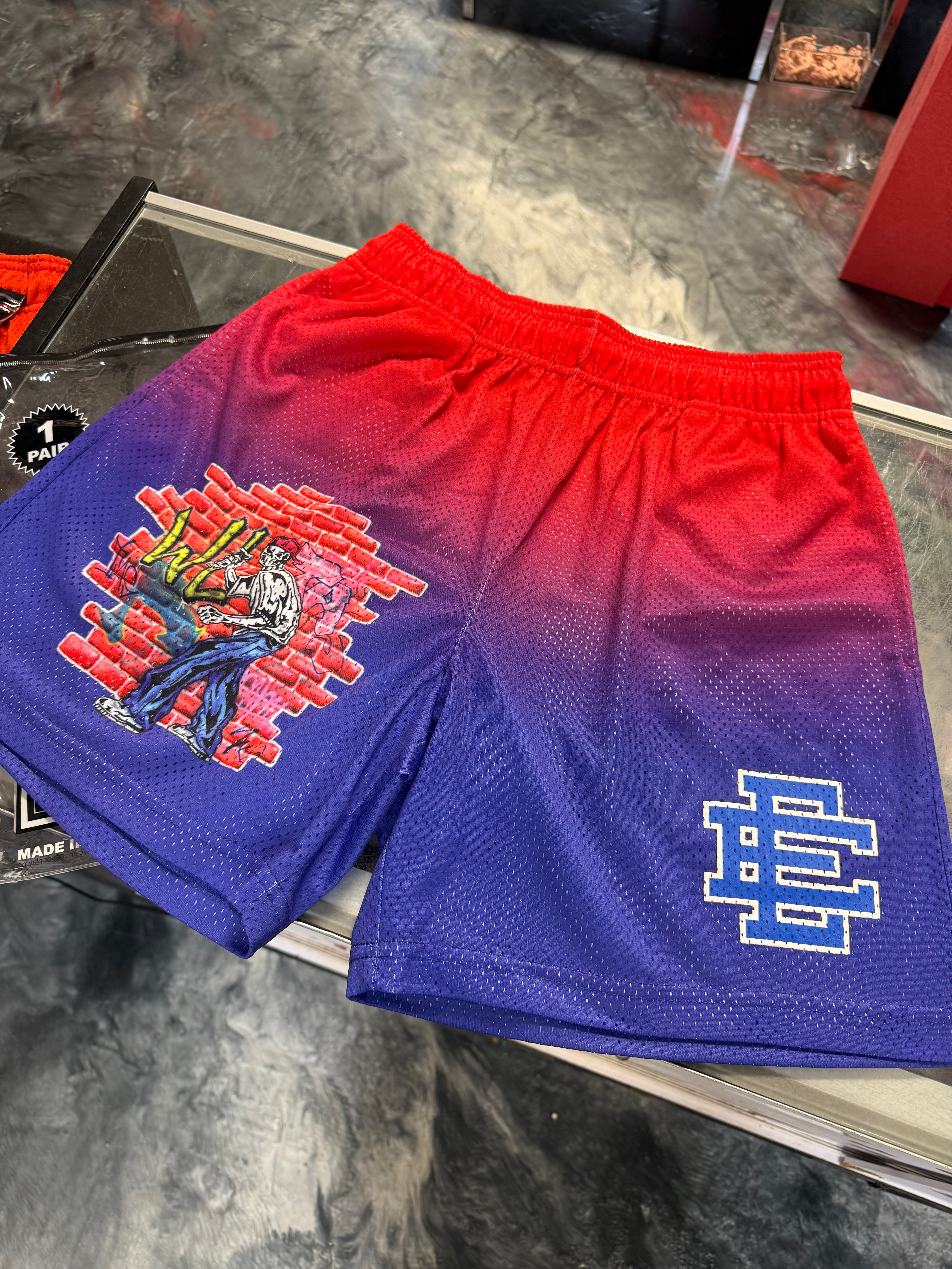 Size M Eric Emanuel x Warren Lotas EE Shorts “Multicolor” Brand New