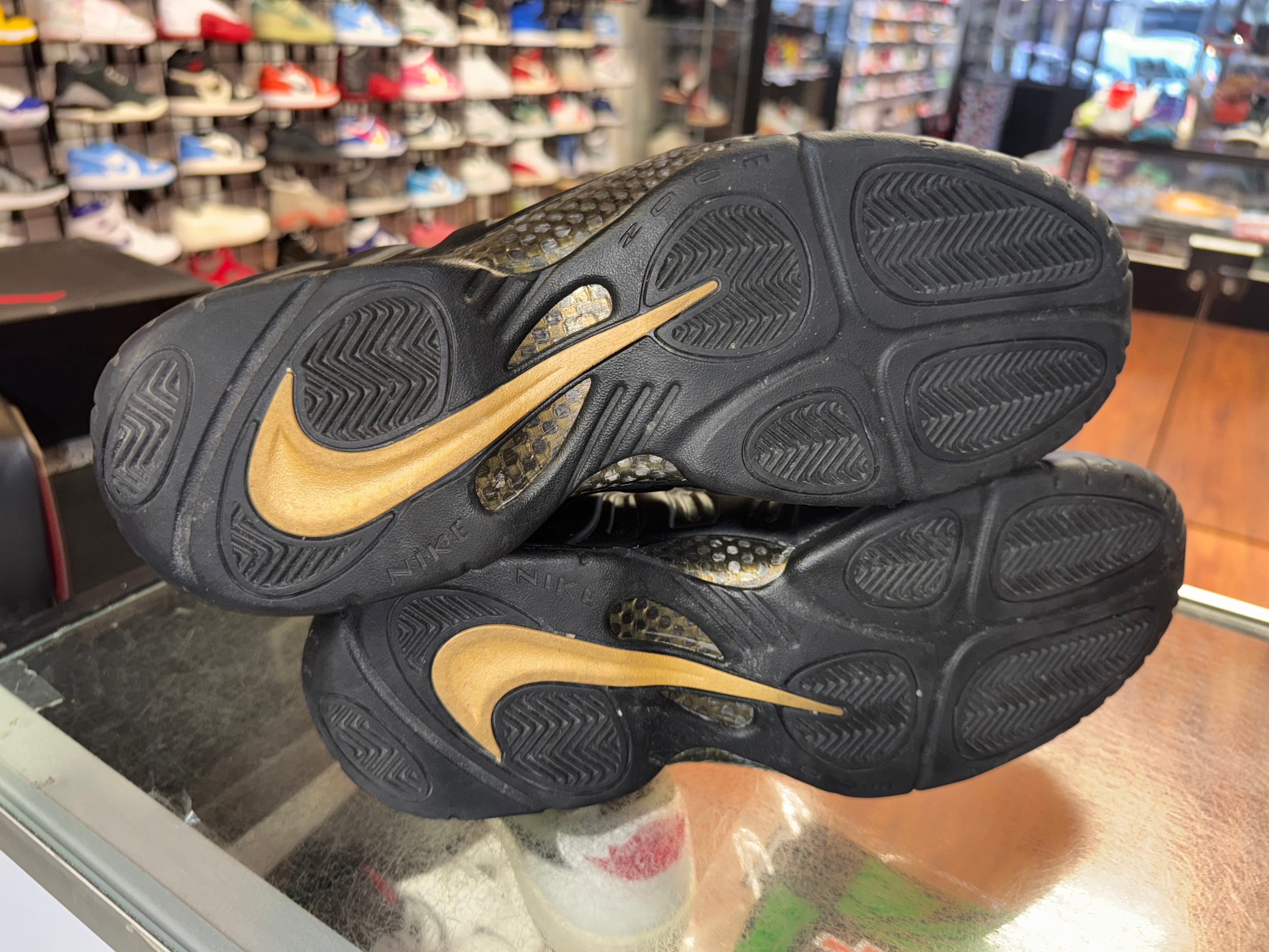 Size 14 Foamposite Pro "Black Metallic Gold"