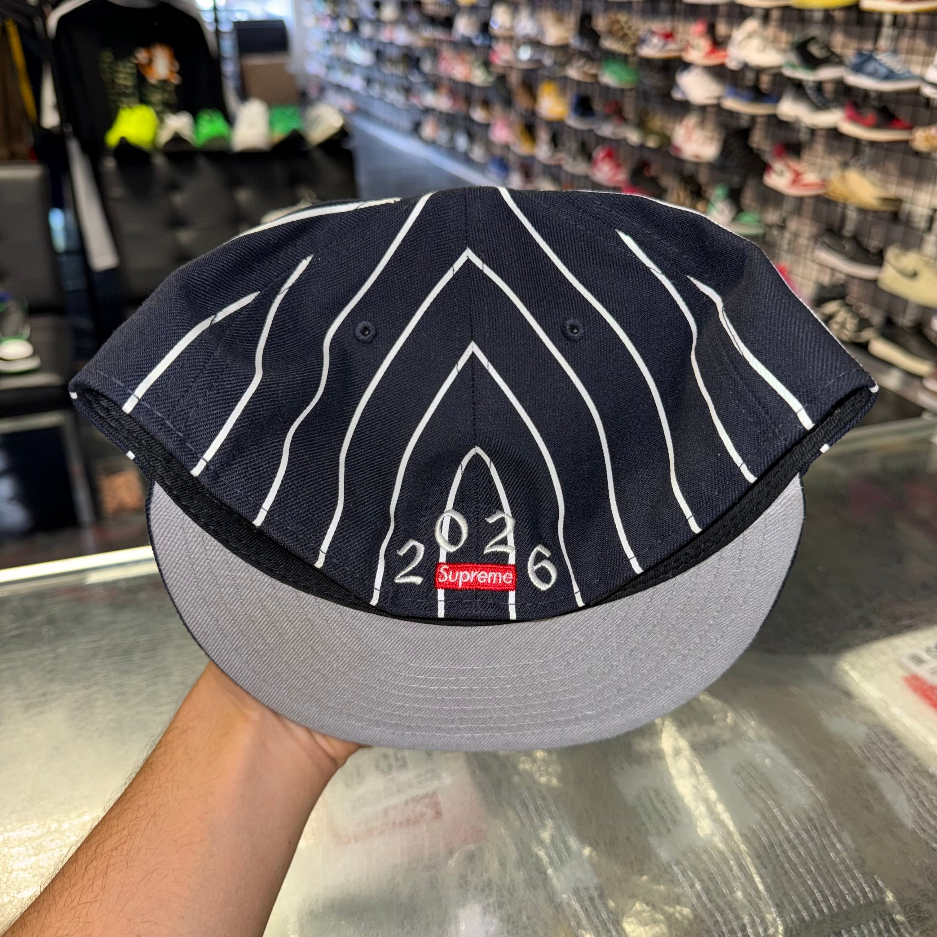 【7 1/2】supreme newera Size 7 1/2 Supreme New Era Fitted Hat “Striped” Brand New – Direct
