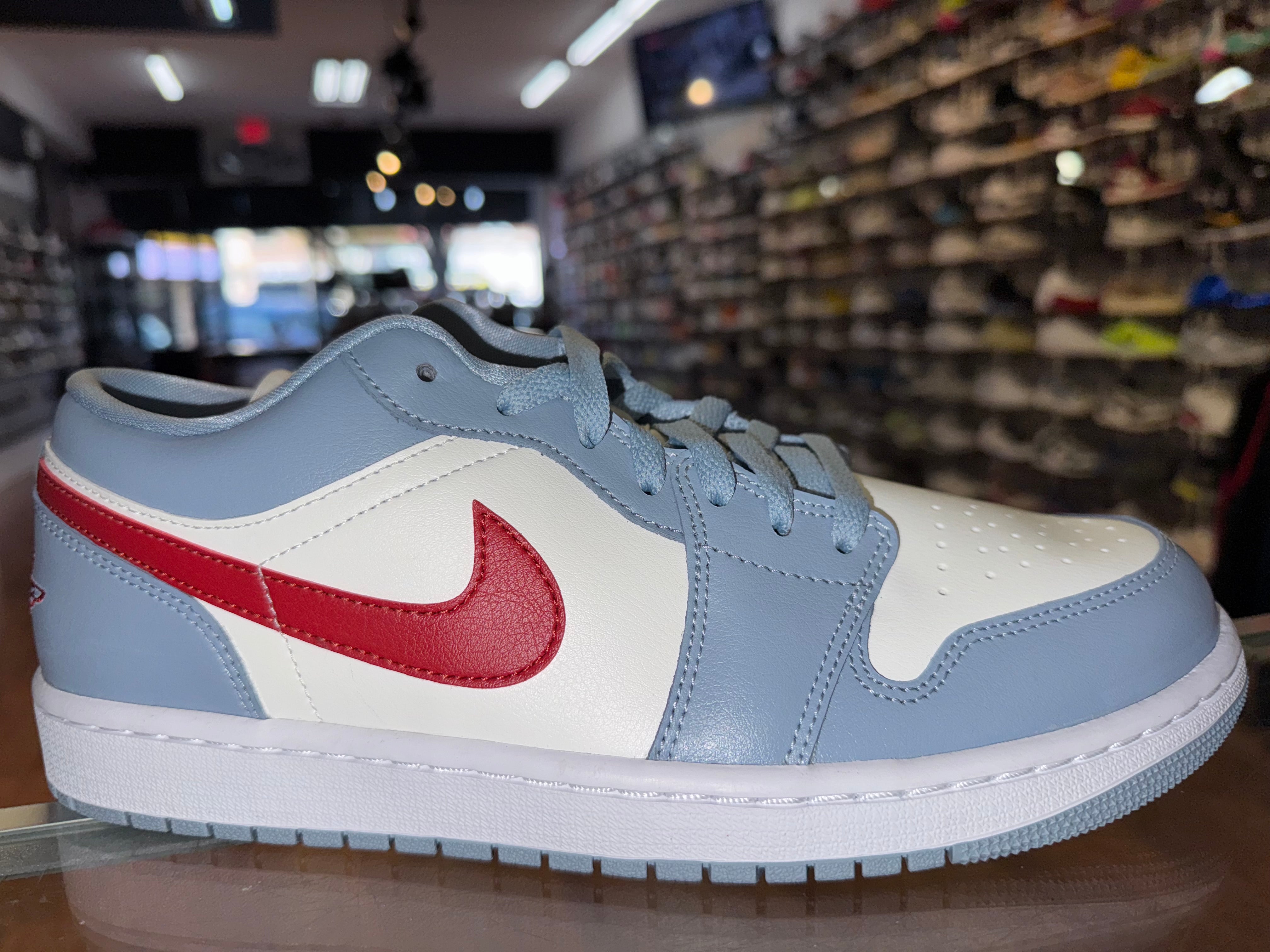 Size 10 (11.5W) Air Jordan 1 Low "Blue Whisper Dune Red" Brand New