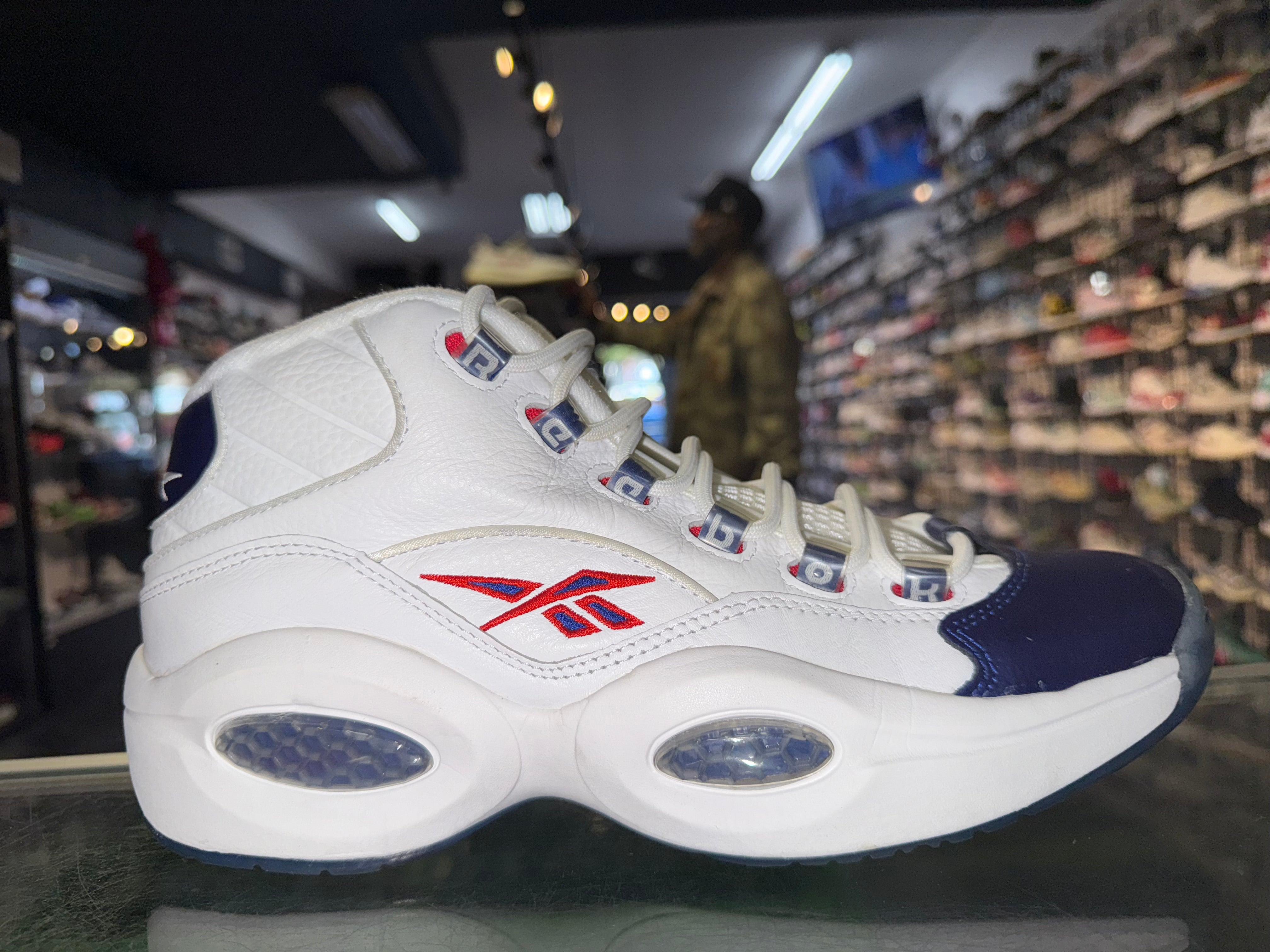 Size 10 Reebok Question Mid “Blue Toe”