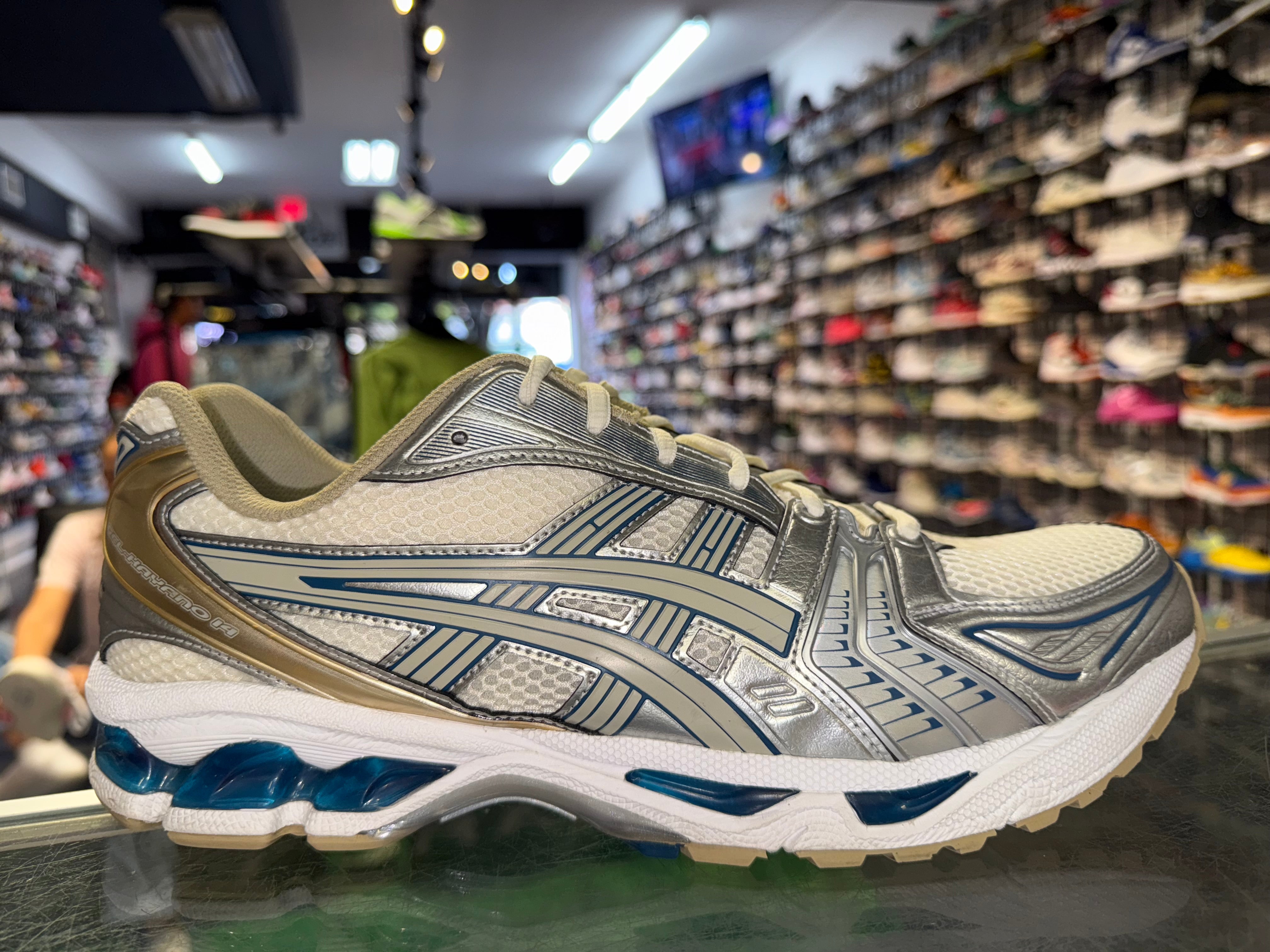 Size 12 Asics Gel-Kayano 14 "Cream Pure Silver Champagne"