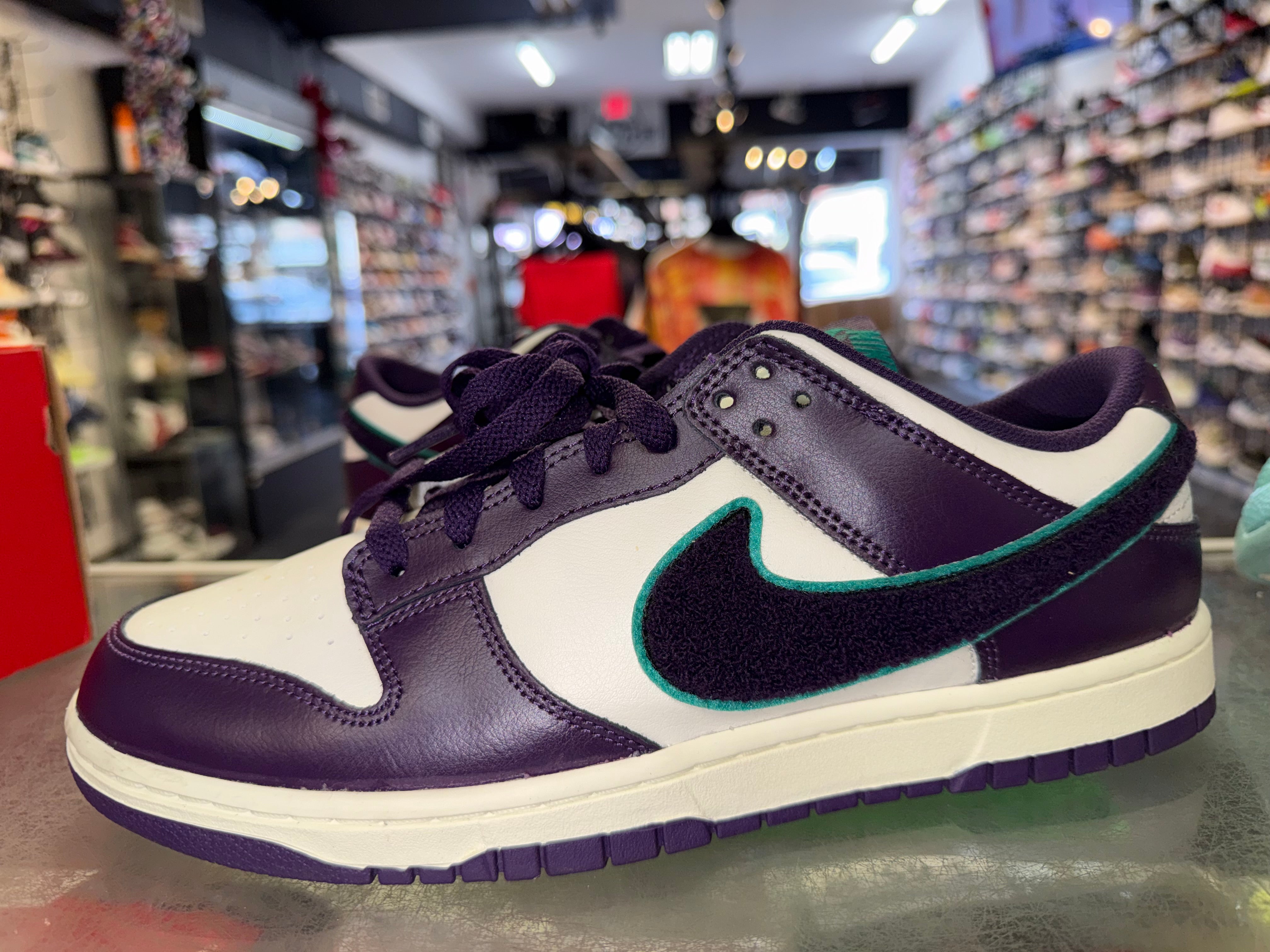 Size 11 Dunk Low Chenille Swoosh "Grand Purple"
