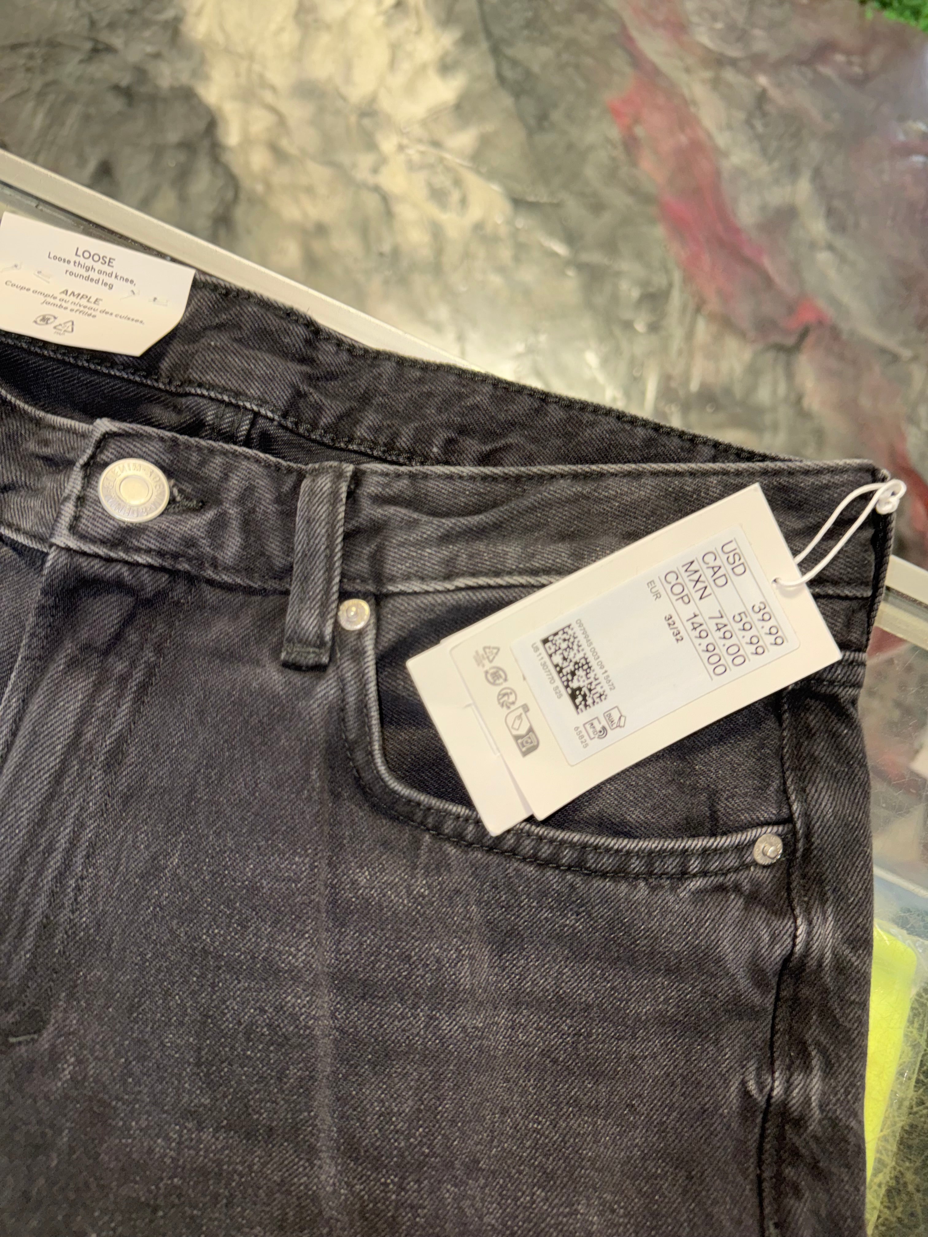 Size 32x32 H&M Loose Fit Black Jeans NEW