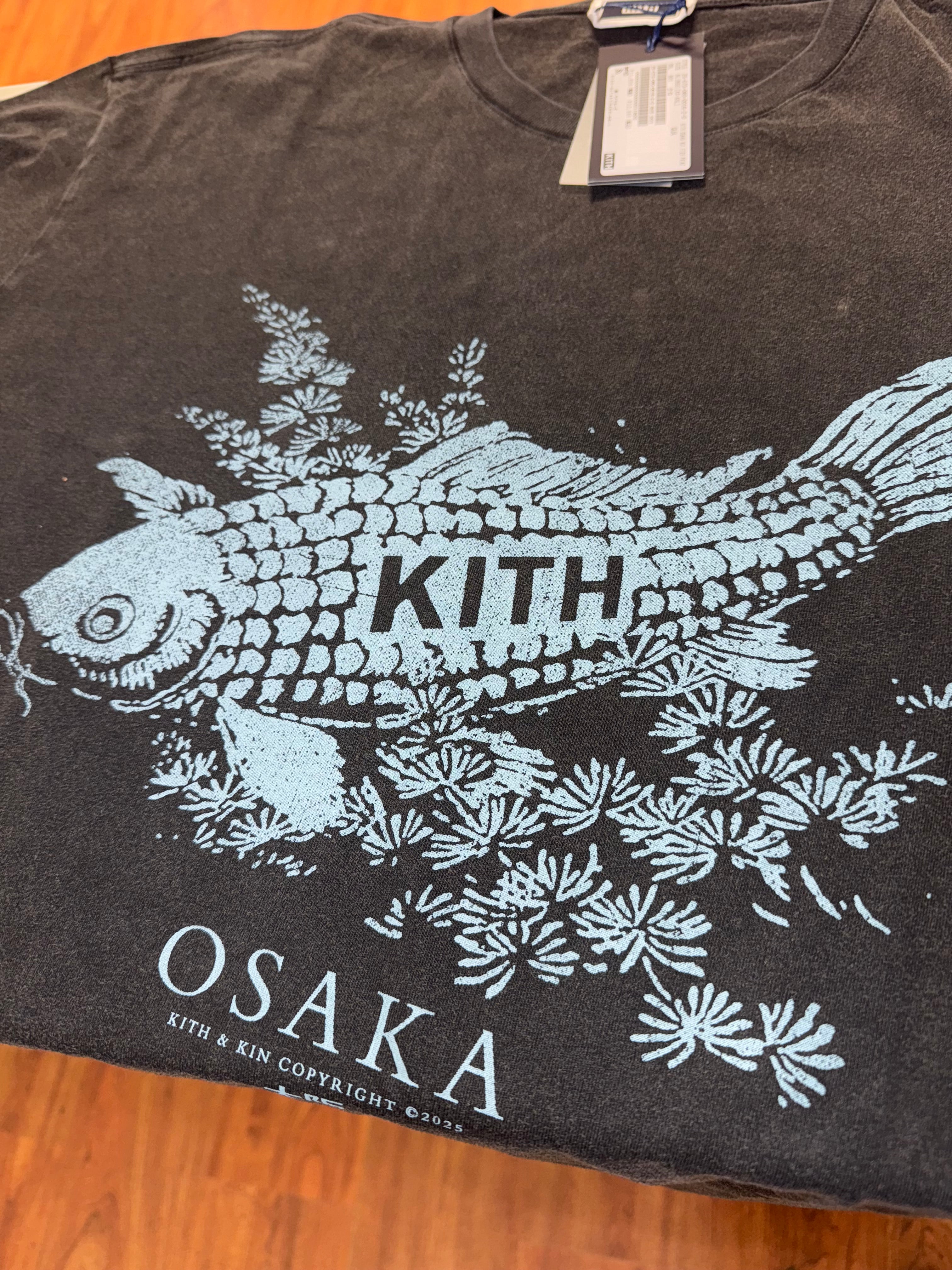 Size L Kith Osaka Koi Fish Tee “Vintage Black” Brand New