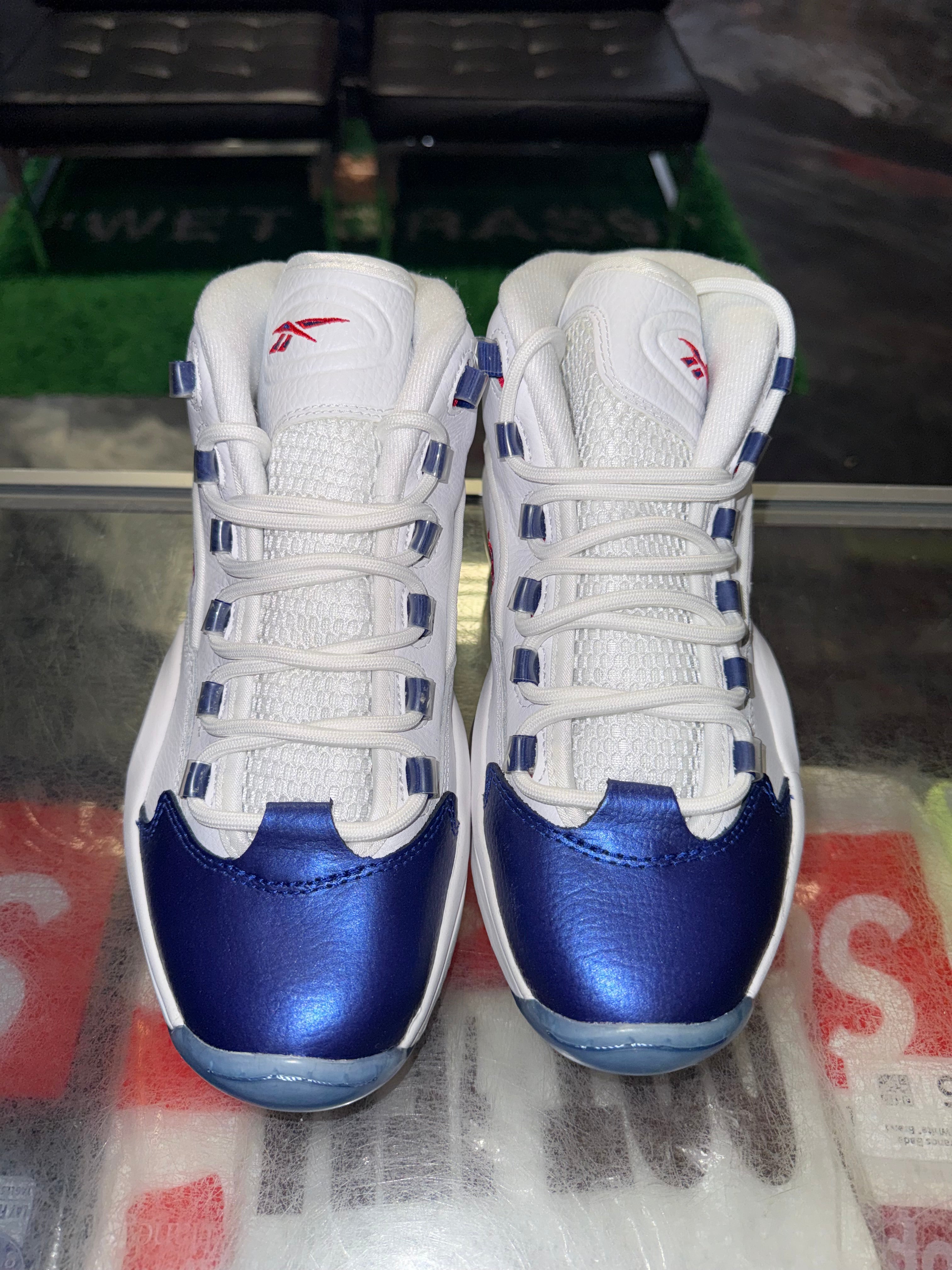 Size 8 Reebok Question Mid "Blue Toe" Brand New