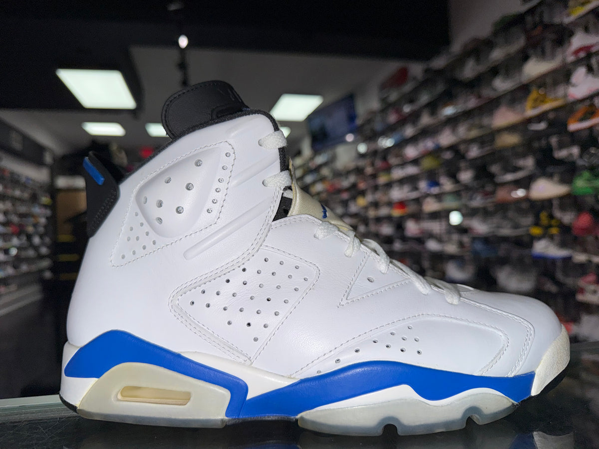 Air Jordan 6 Sport Blue sneaker, pre-owned, size 9