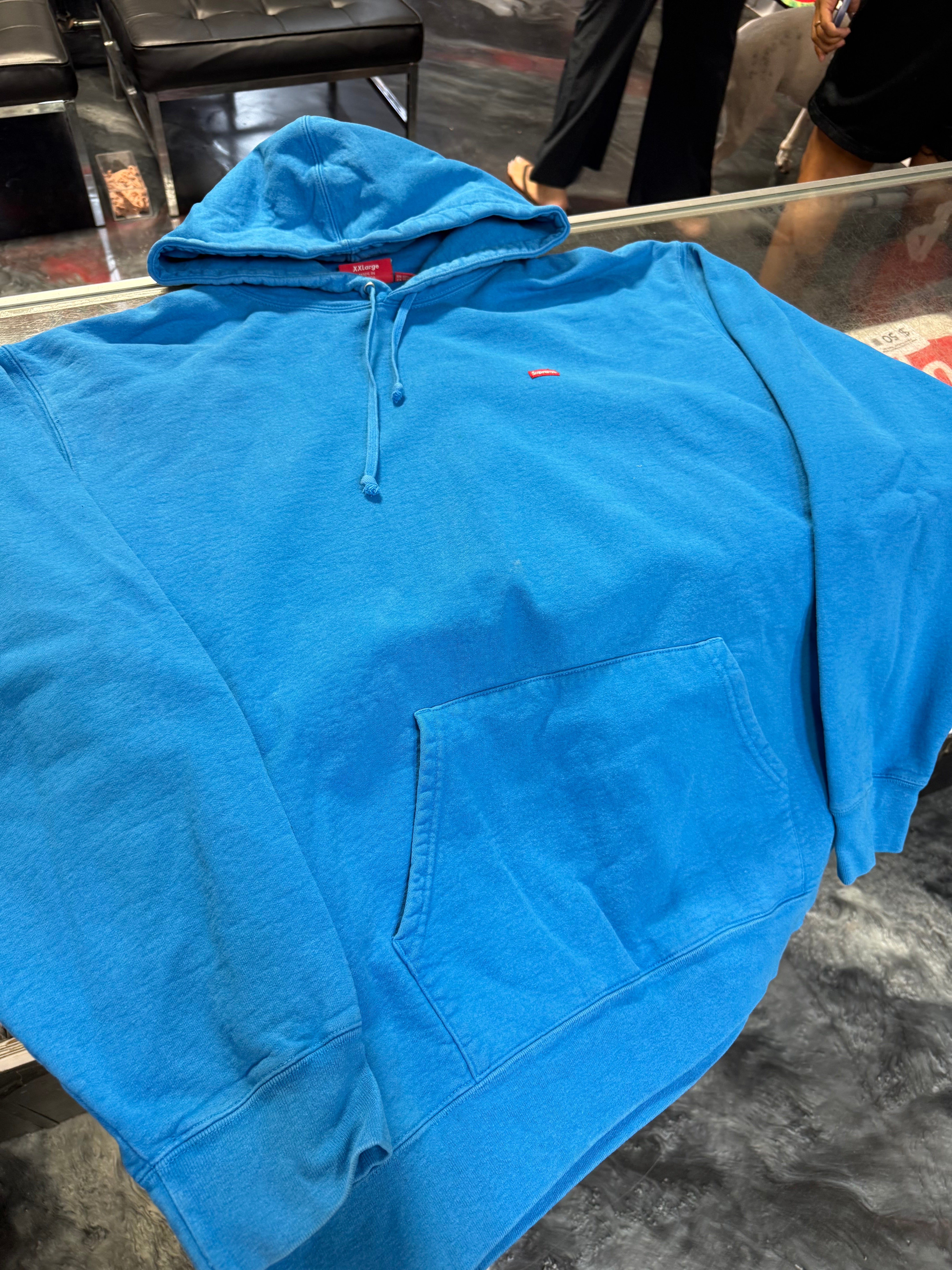 Size XXL Supreme Small Box Logo Hoodie “Bright Blue” – Direct Kicks