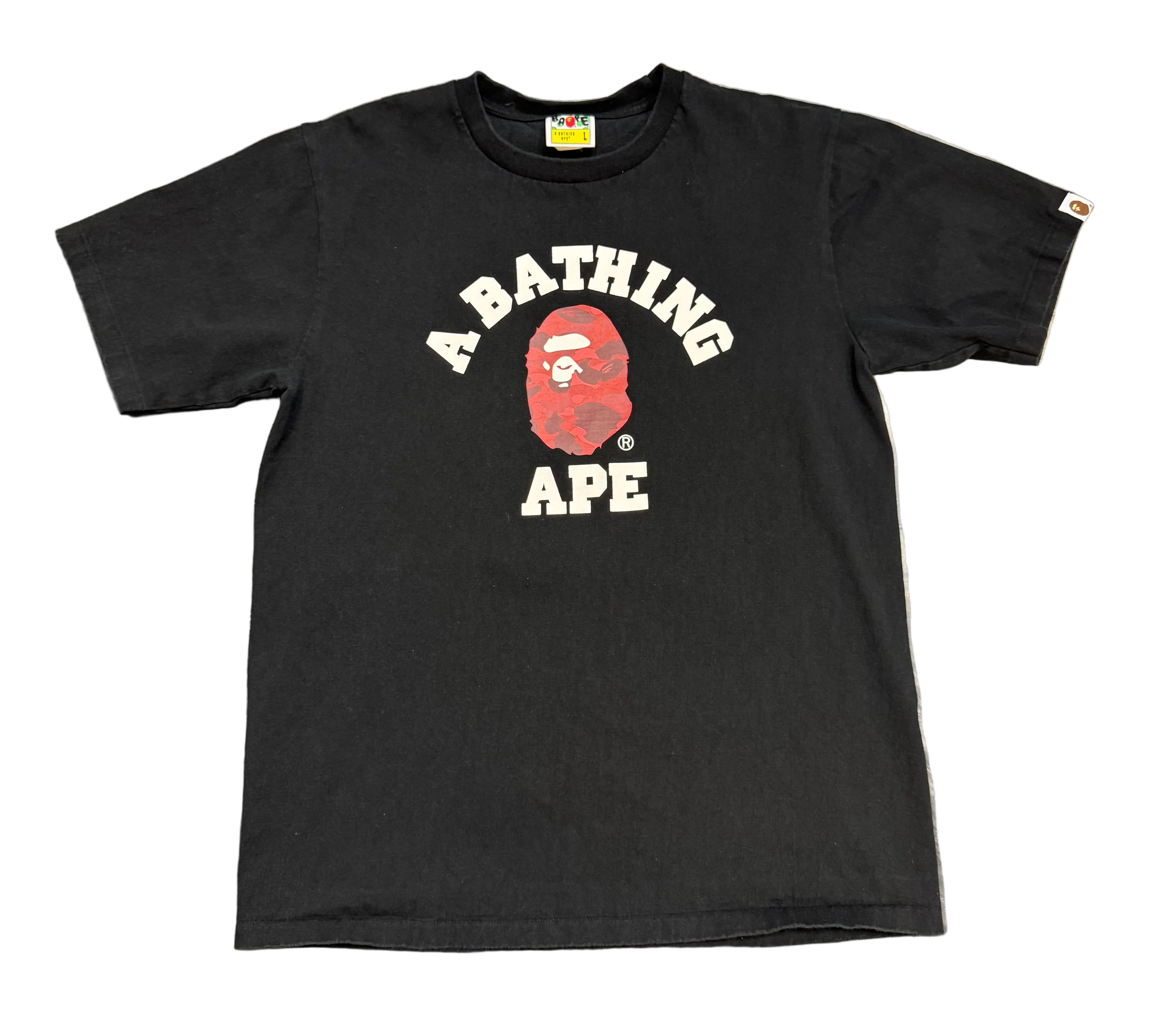 Size L Bape College Logo Tee “Red Camo”