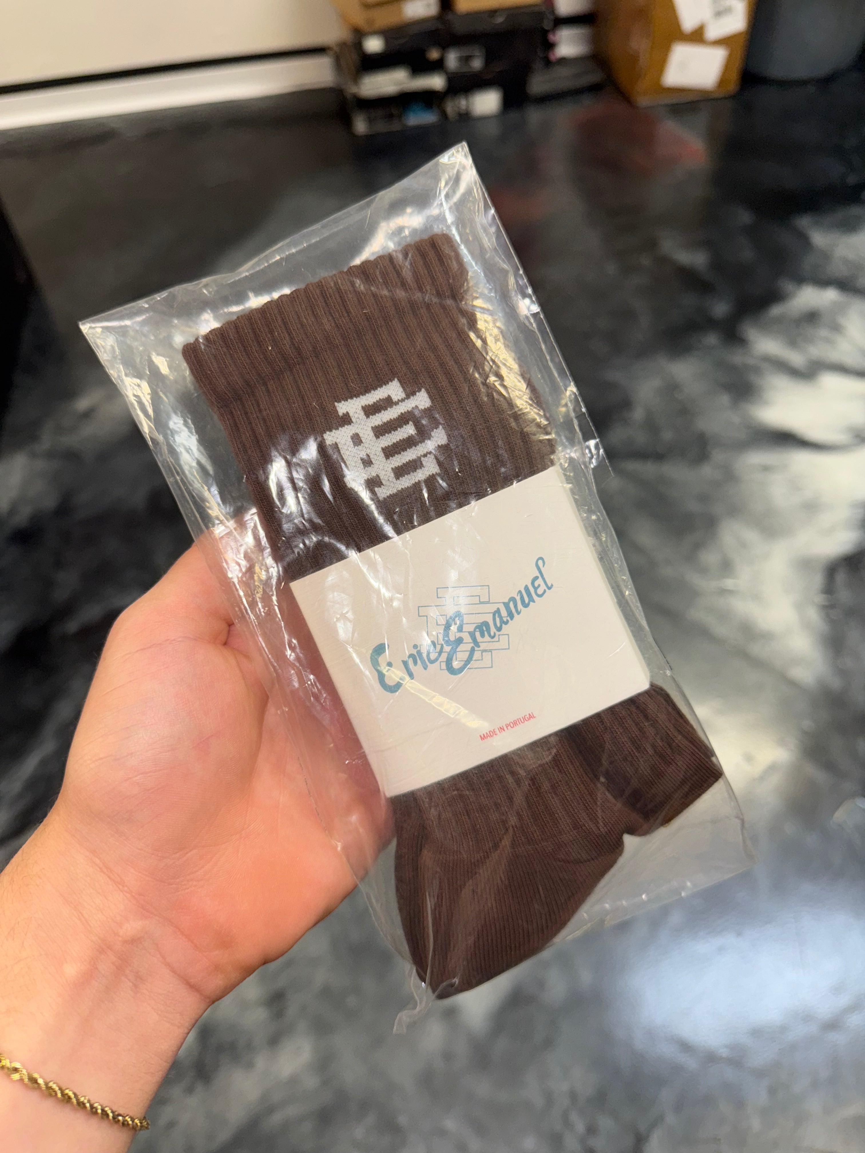 Size OS Eric Emanuel 1 Pack Socks “Brown” Brand New