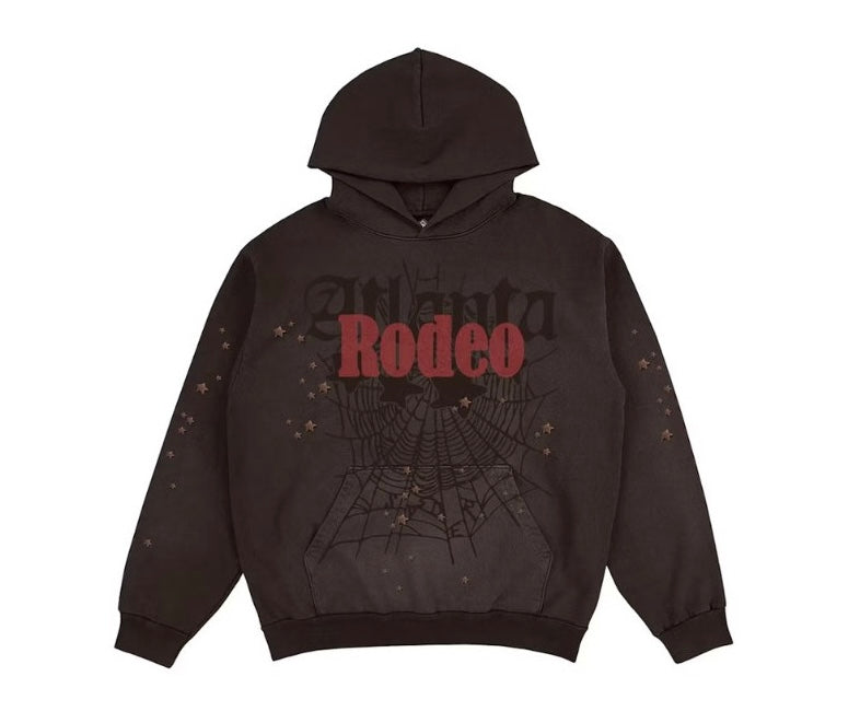 Size L Sp5der x Rodeo Atlanta Hoodie “Brown”