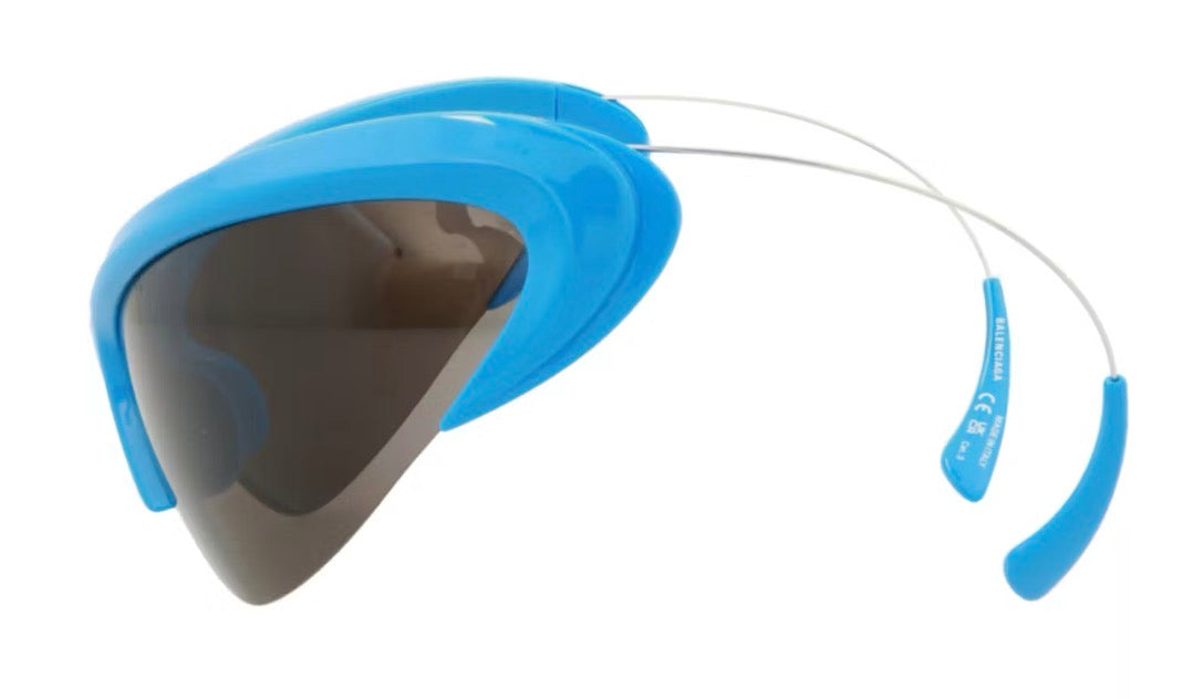 Size OS Balenciaga Sheild Fram Bio Injection Sunglasses “Blue” Brand New