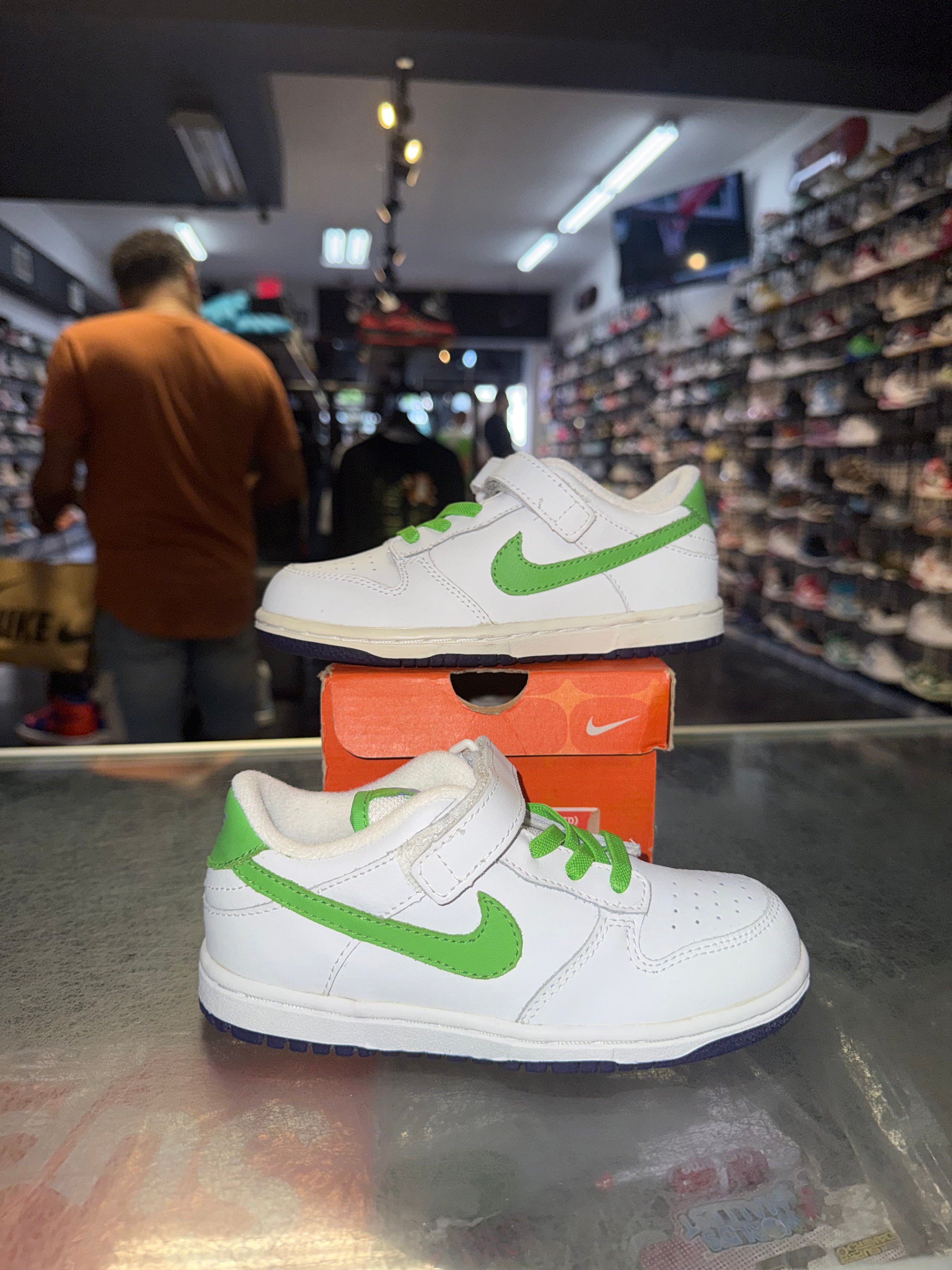 Size 10c Lil Nike Dunk Low '05 "Green Bean" Brand New (PS)