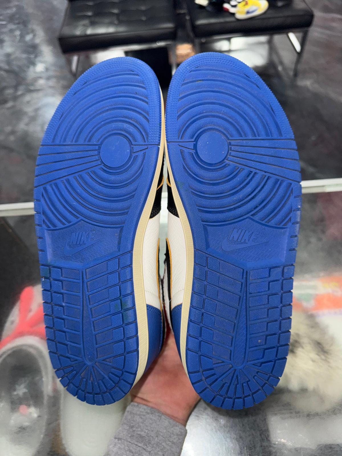 Air Jordan 1 Fragment x Union LA Varsity Red Sport Royal sneaker, pre-owned, size 10.5 – view 7