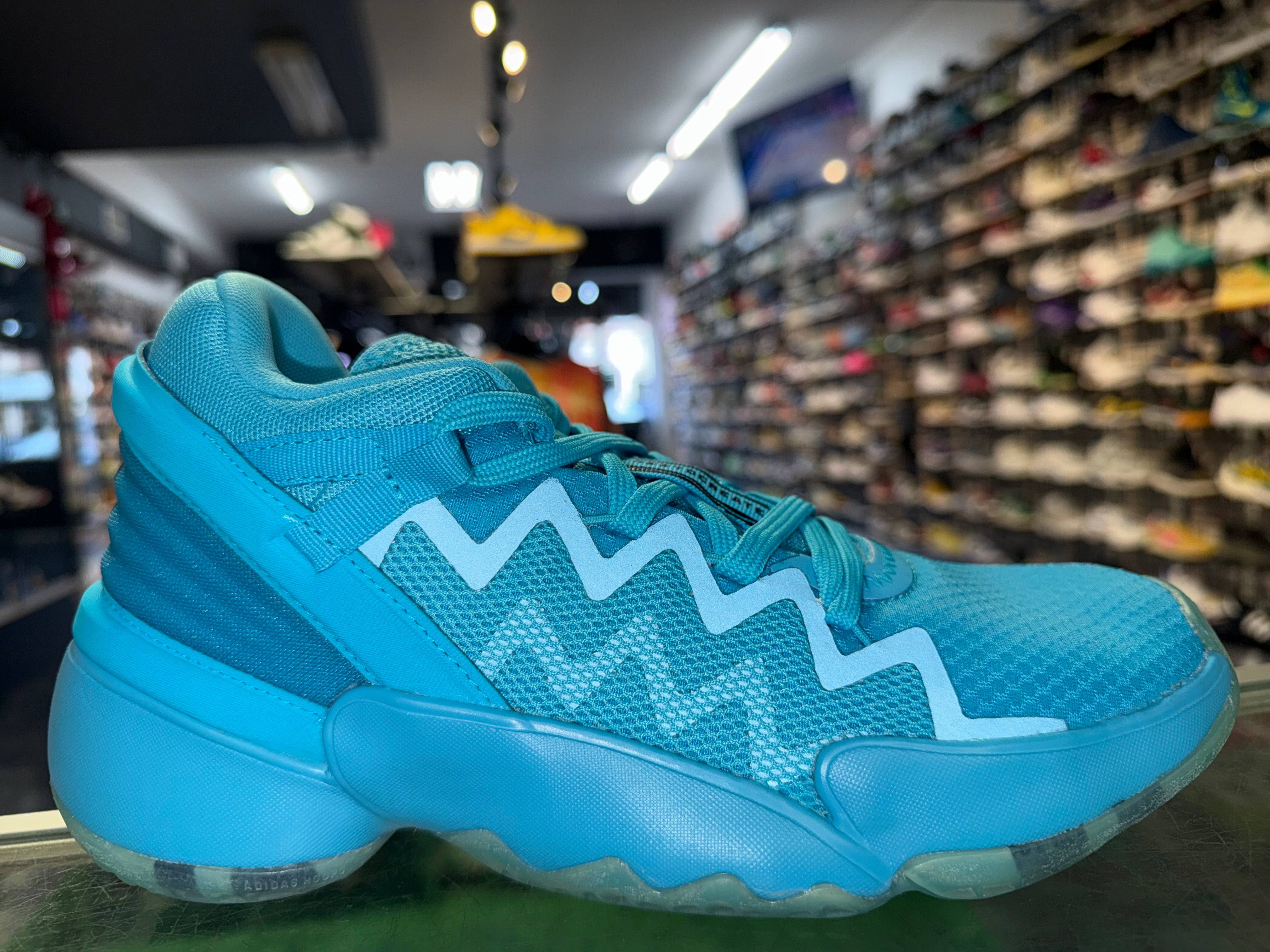 Size 5y Adidas DON Issue #2 Crayola “Signal Cyan” Brand New