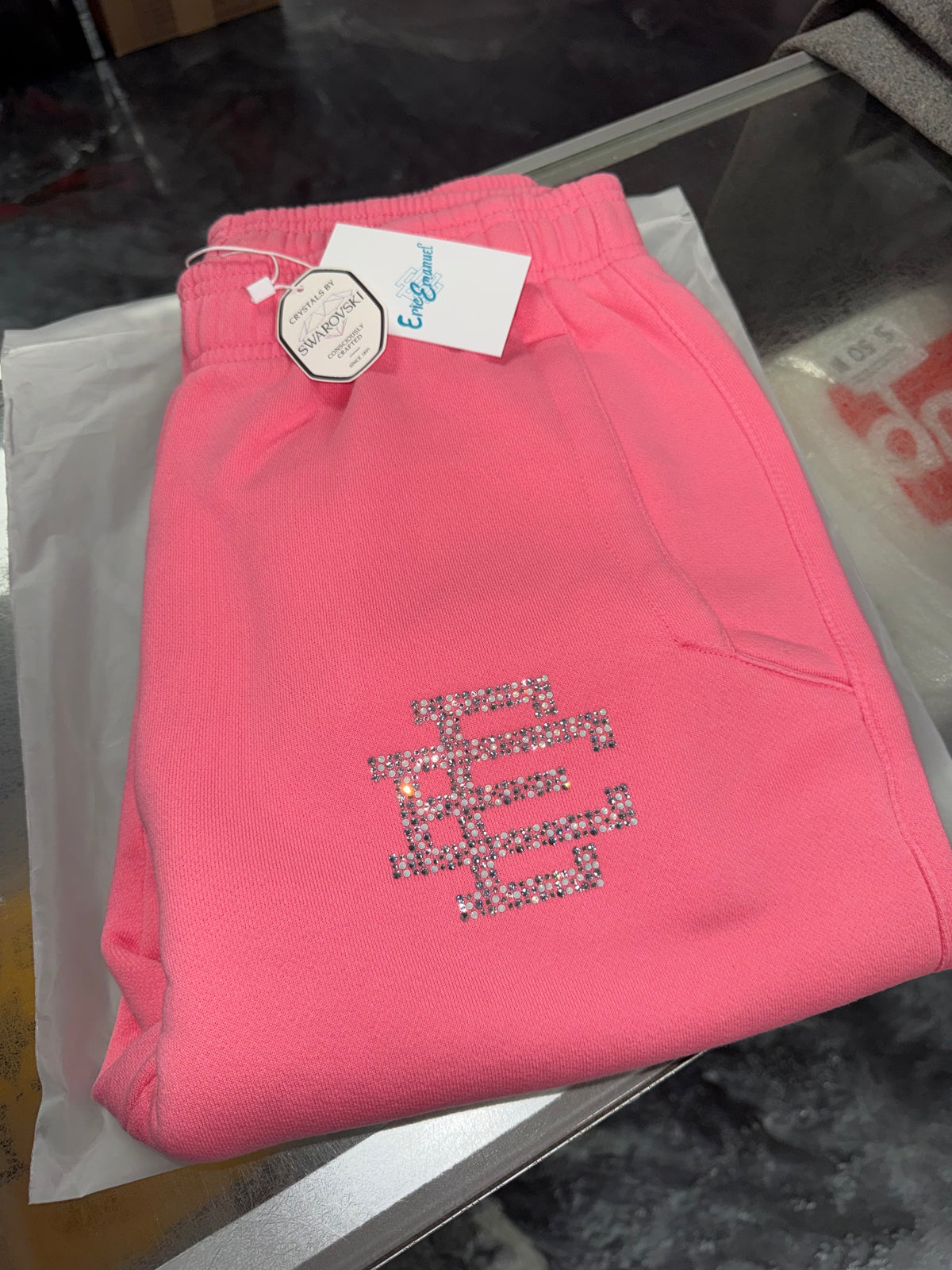 Eric Emanuel x Swarovski EE Sweatpants Pink, new, size M – view 2