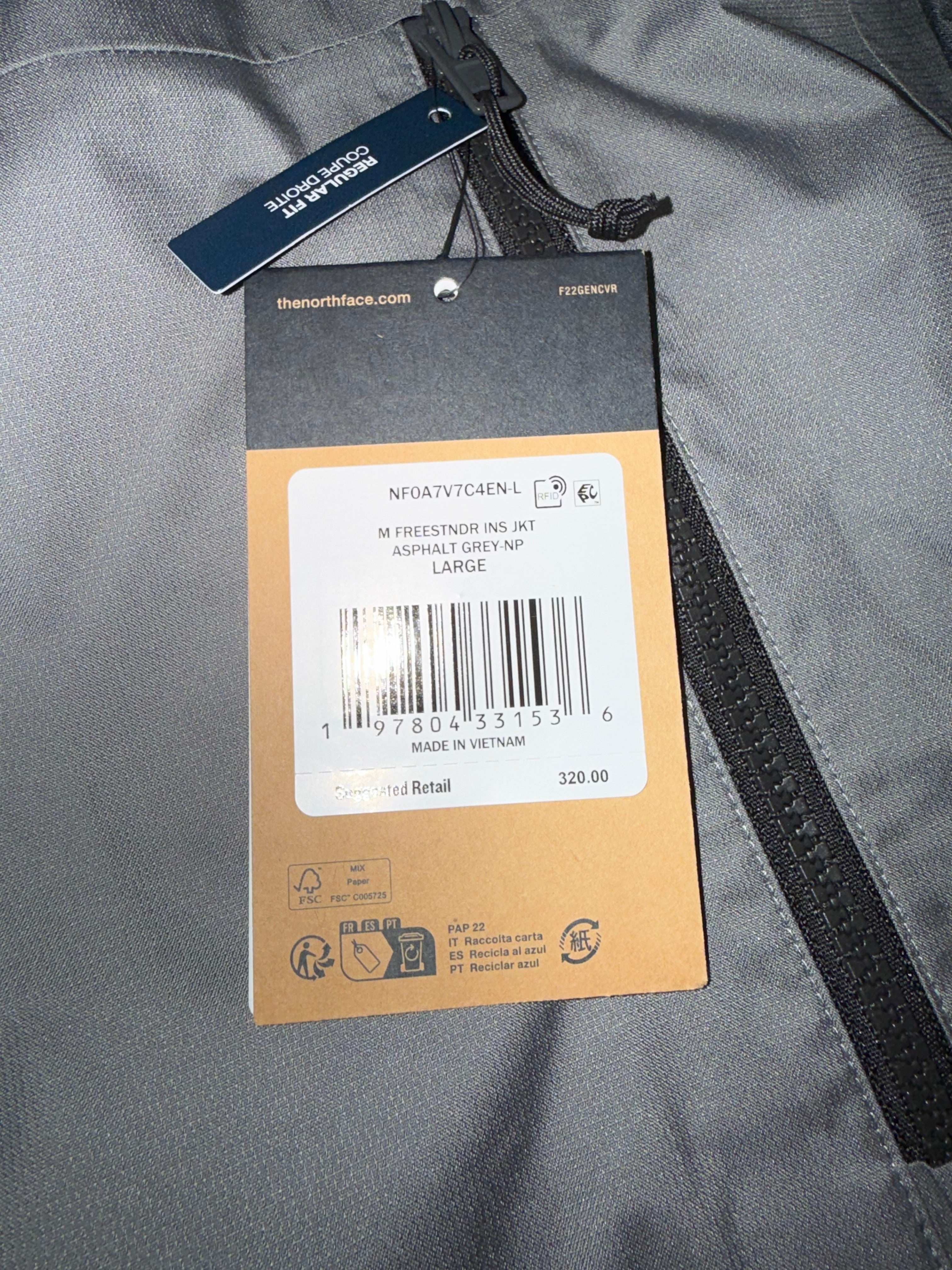 Size L The North Face DryVent Insulated Jacket “Black/Grey” Brand New