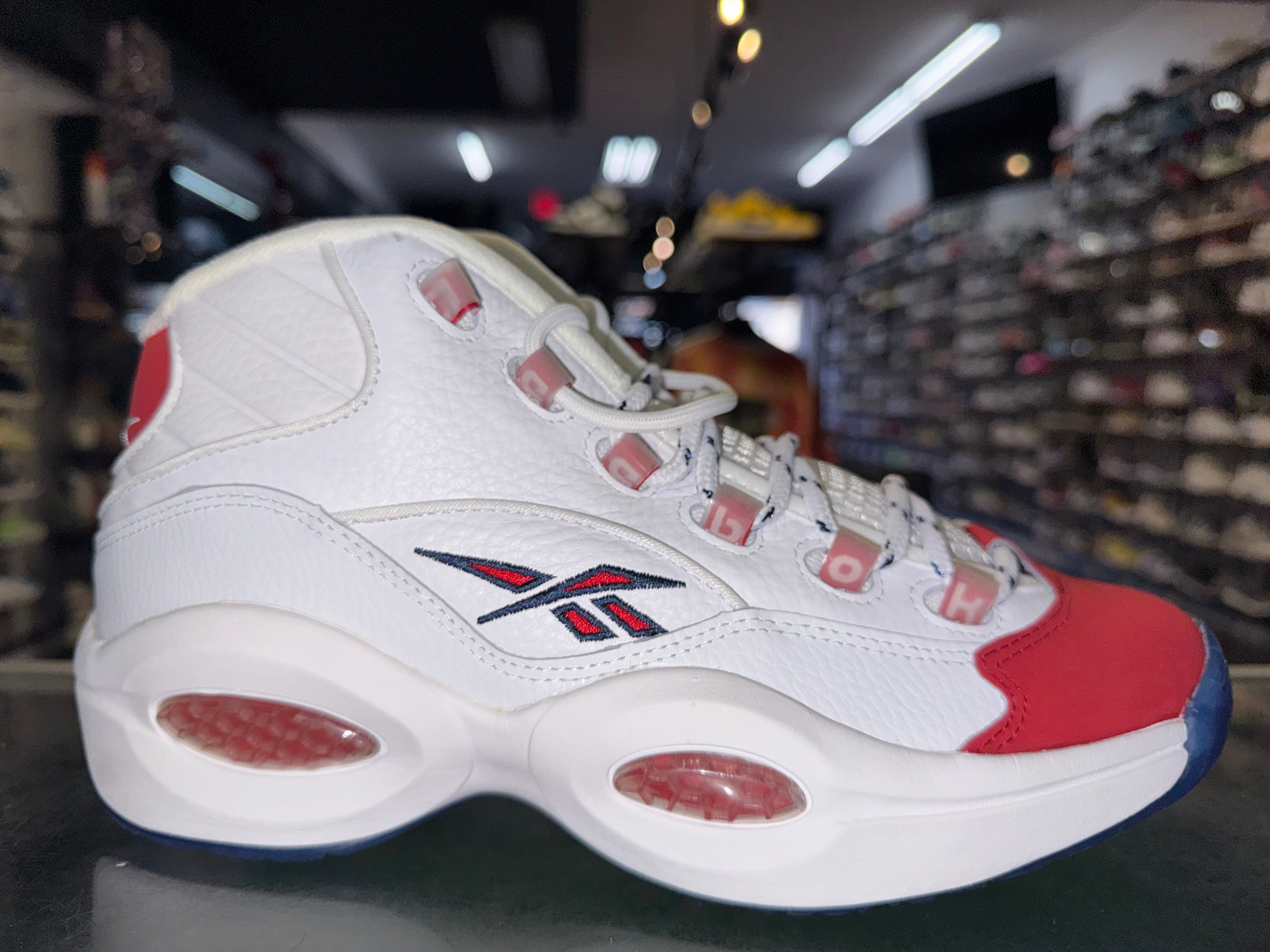 Size 8.5 Reebok Question Mid "Red Toe 25th Anniversary" Brand New