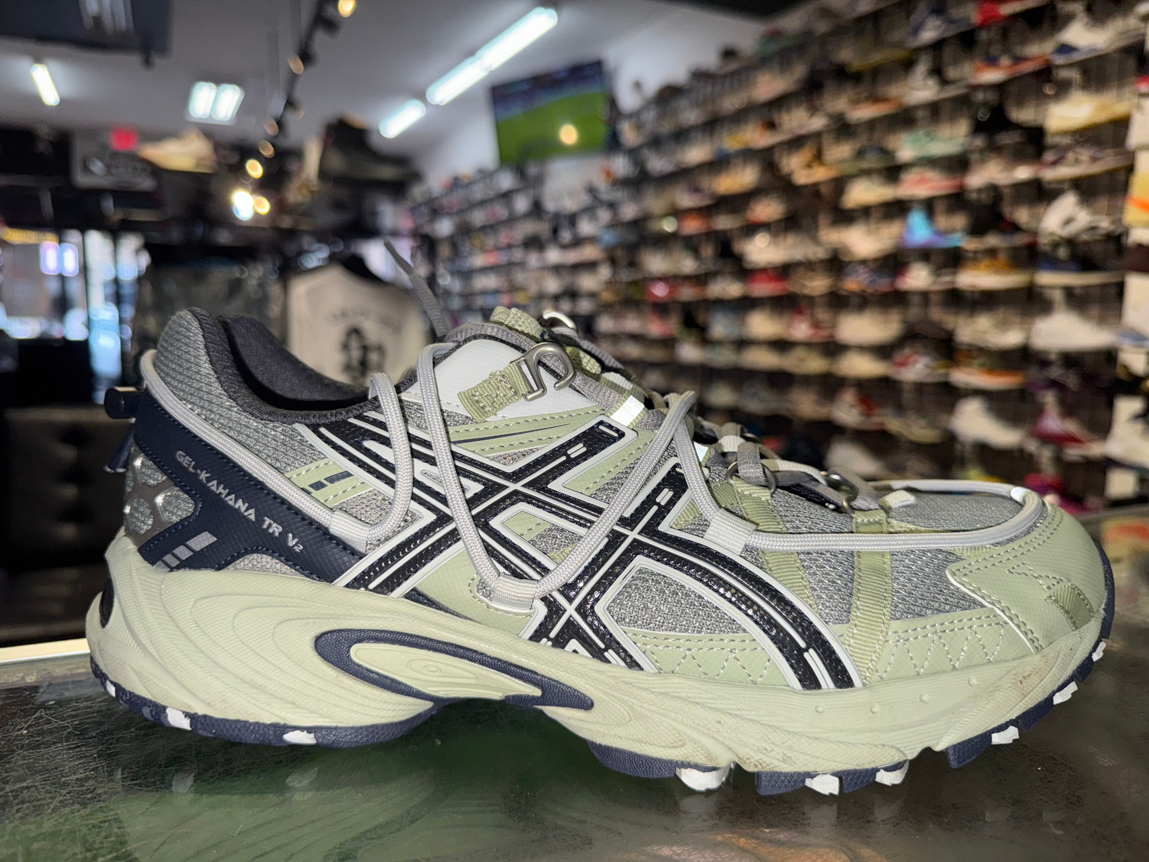 Size 10.5 Asics Gel-Kahana TR V2 "Light Green Pure Grey"