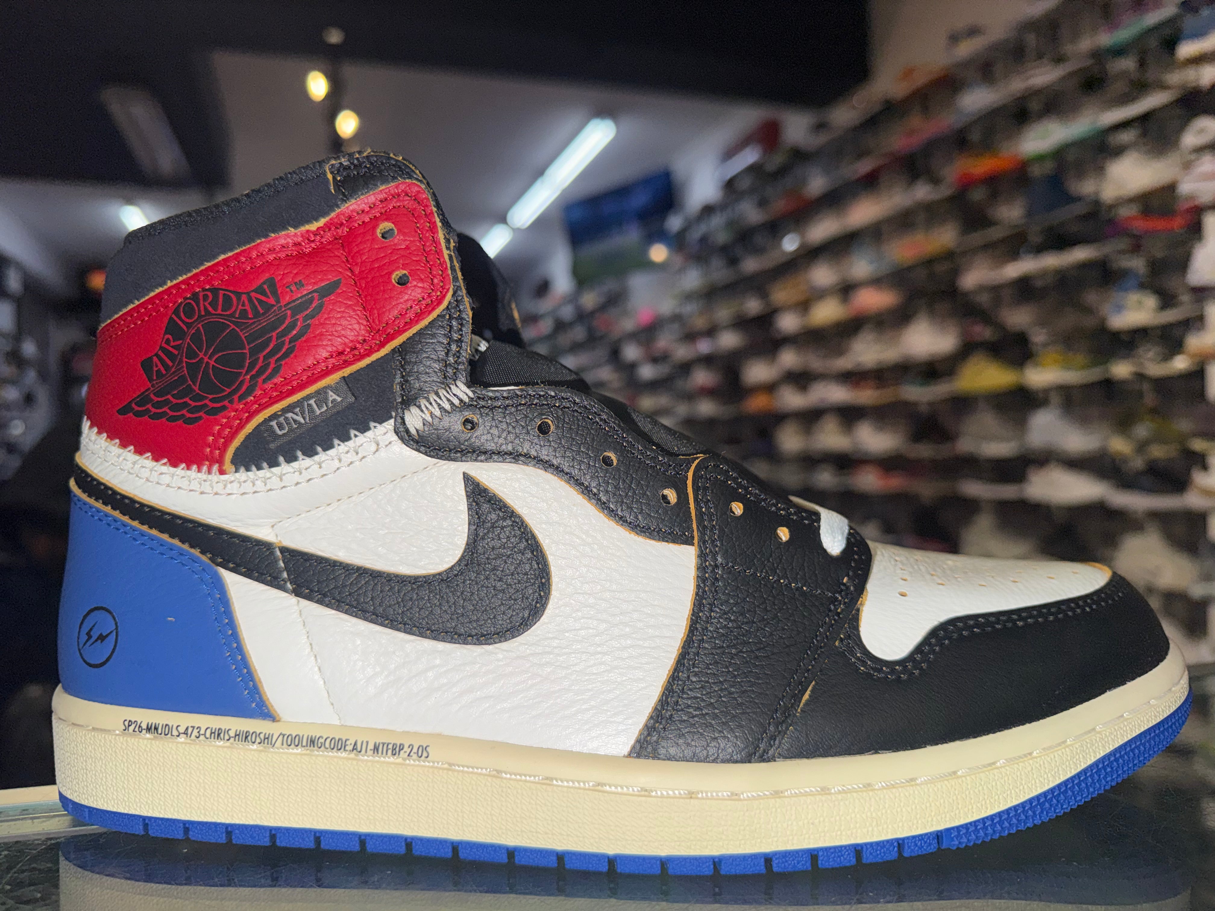 Size 10.5 Air Jordan 1 Fragment x Union LA “Varsity Red Sport Royal” Brand New