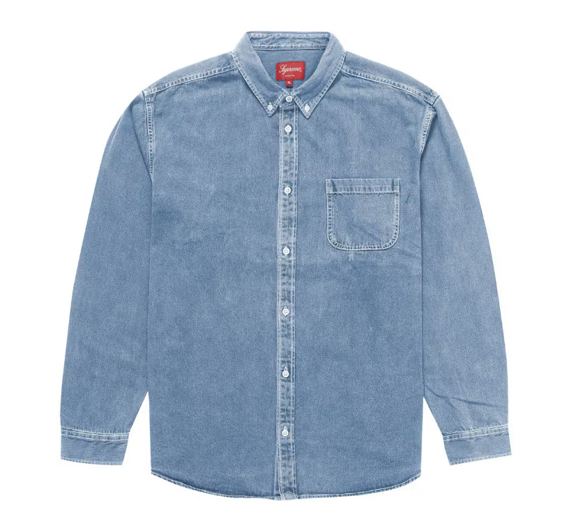 Size M Supreme Appliqué Denim Shirt “Blue”