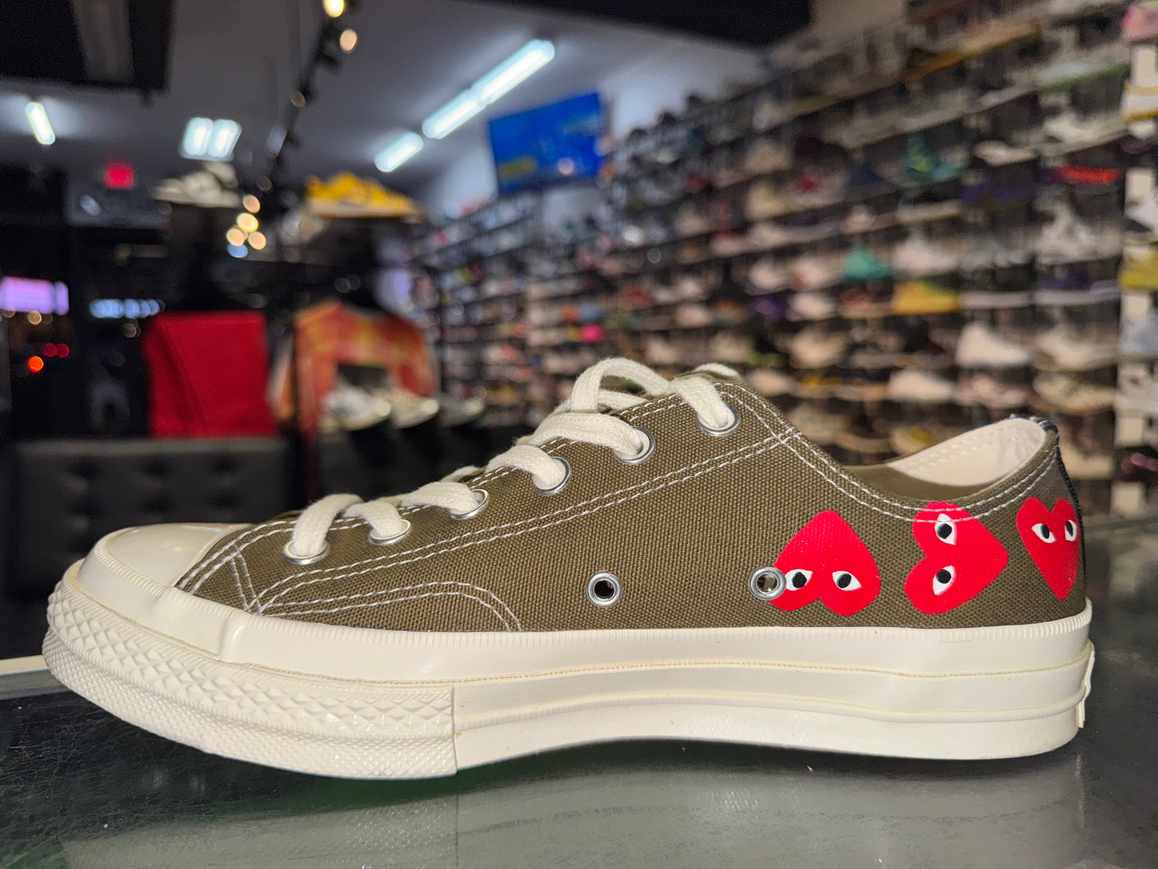 Size 8 Converse All Star Comme Des Garcons "Multi Heart Green"