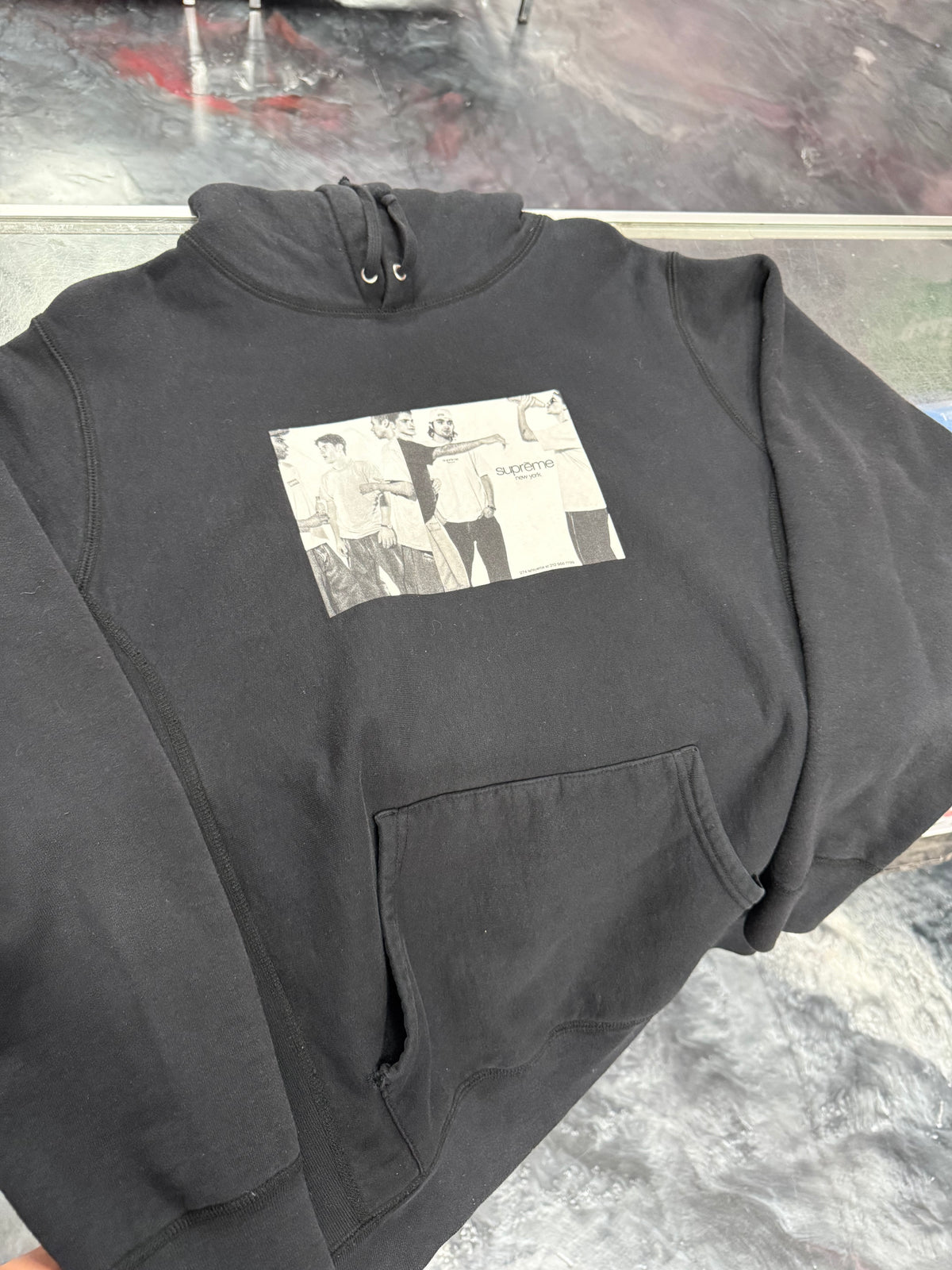 Size M Supreme Classic Ad Hoodie “Black”