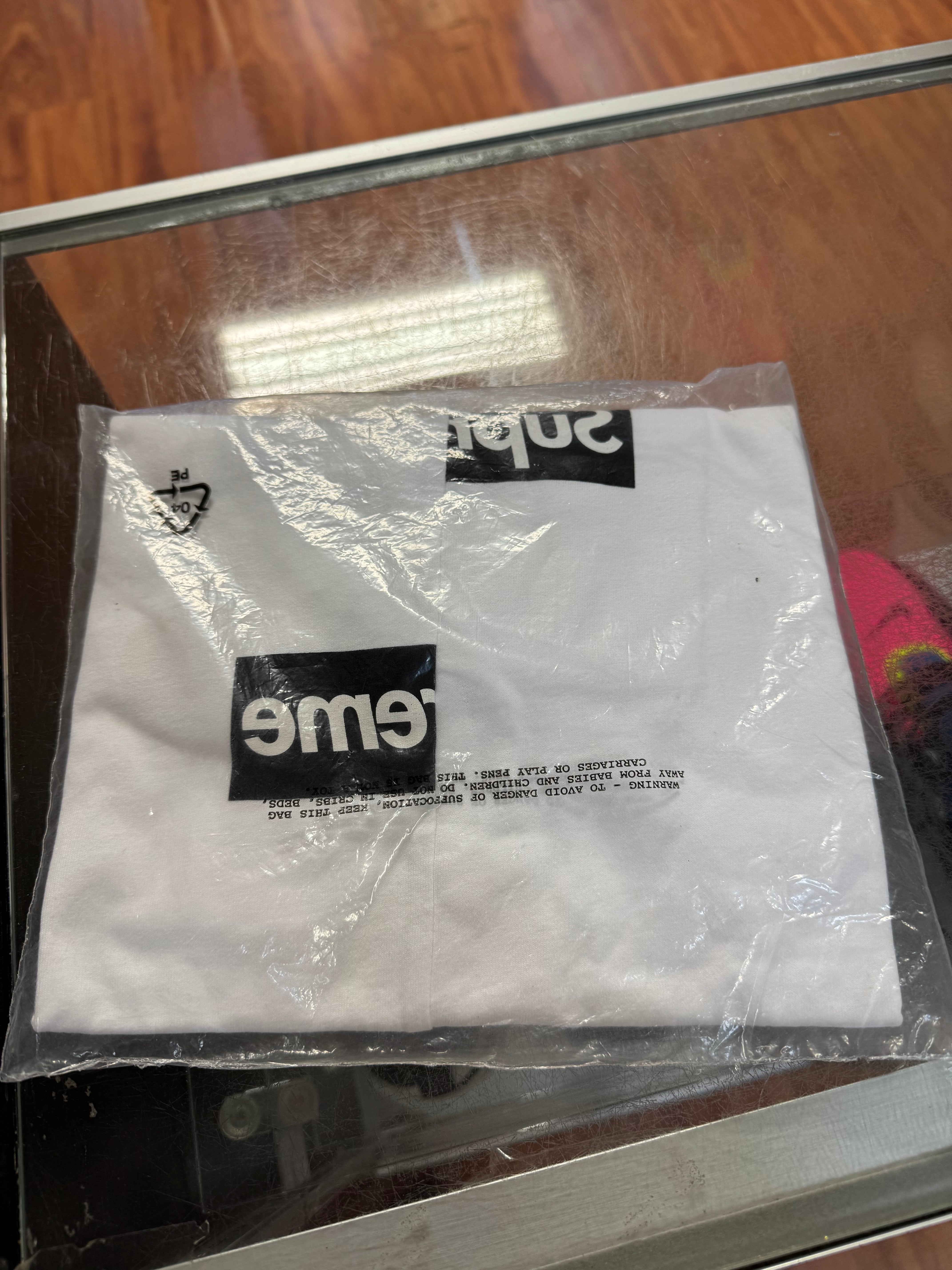 Size M Supreme x CDG Split Box Logo Tee “White” Brand New