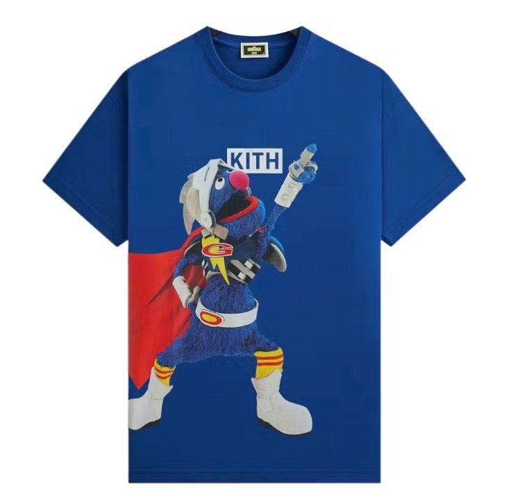 Size XXL Kith Sesame Street Super Grover Tee "Blue"