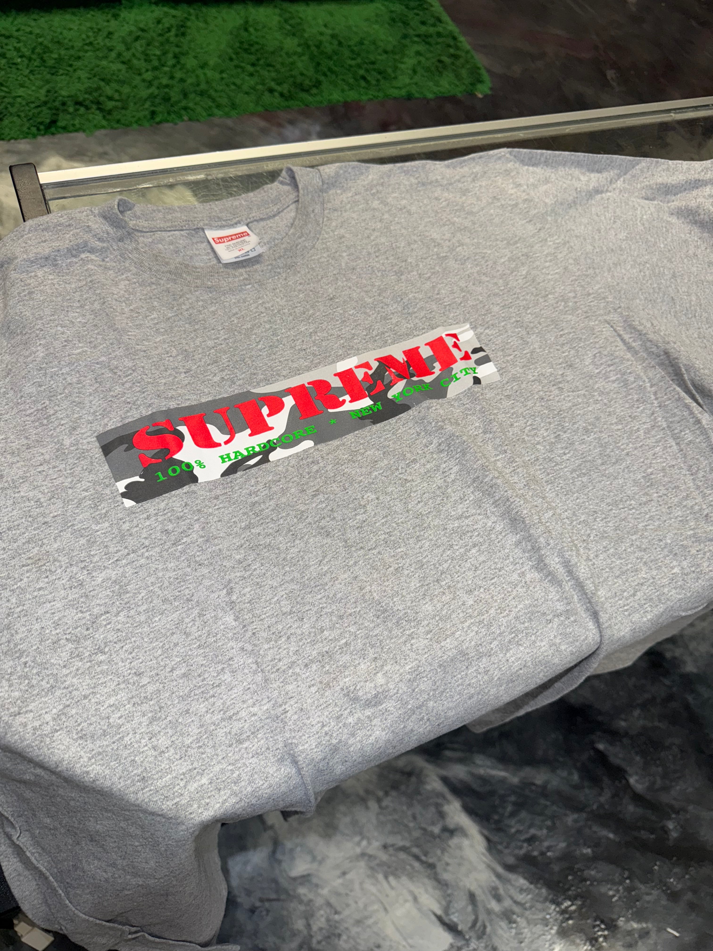 Size XL Supreme Hardcore Tee “Grey”