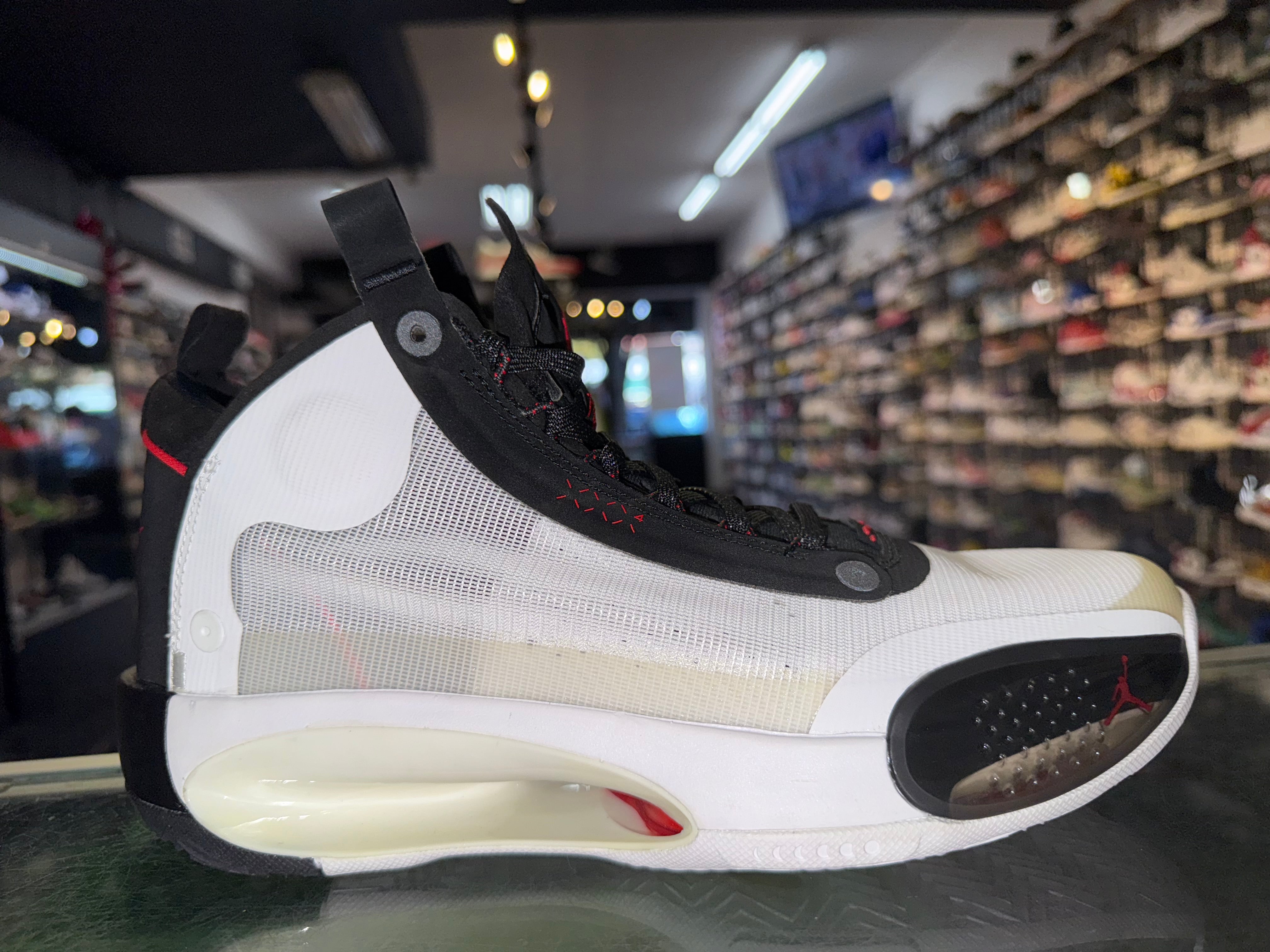 Size 9 Air Jordan XXXIV "White Black Red"